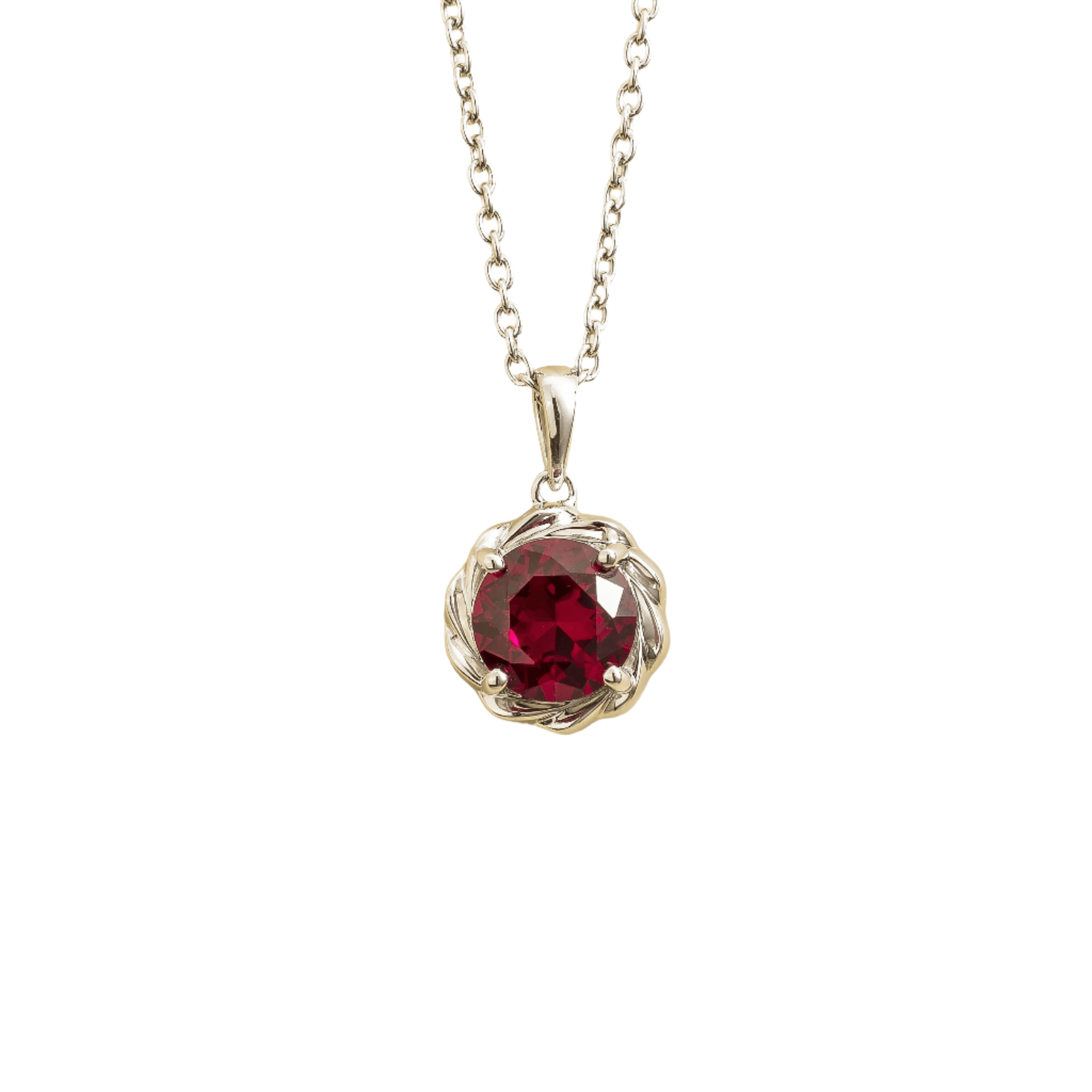 Juvetti Women's White / Red Tonn White Gold Necklace Set With Ruby In Multi