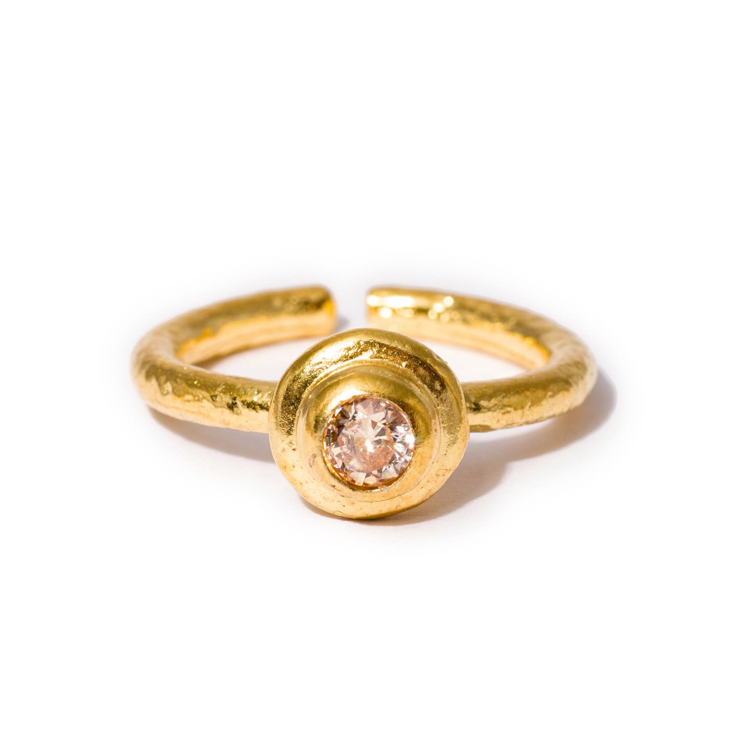 Kybele Studio Women's Gold Champagne Gemstone Ring