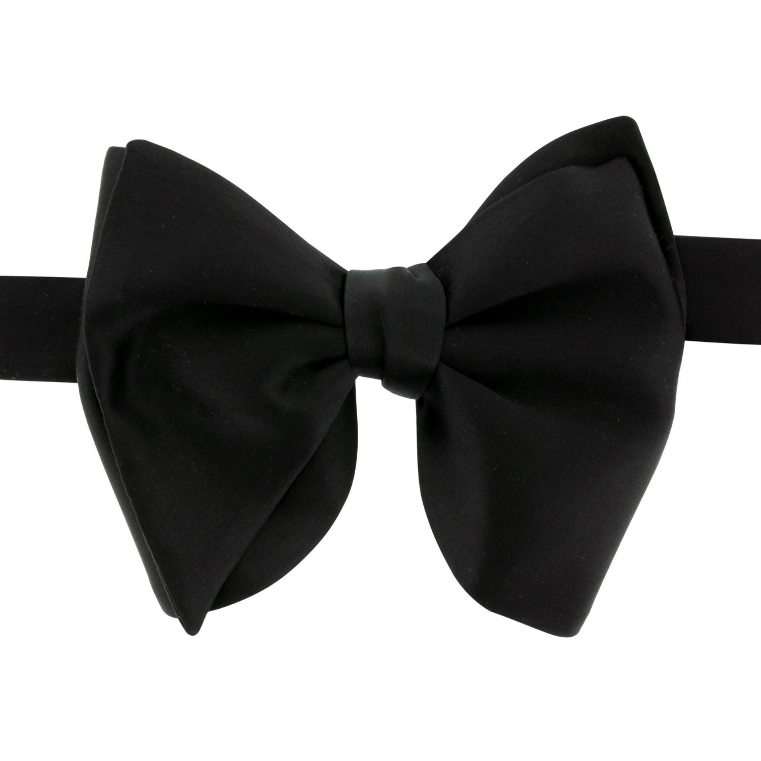 Le Colonel Men's Black Silk Cocktail Bow Tie In Black