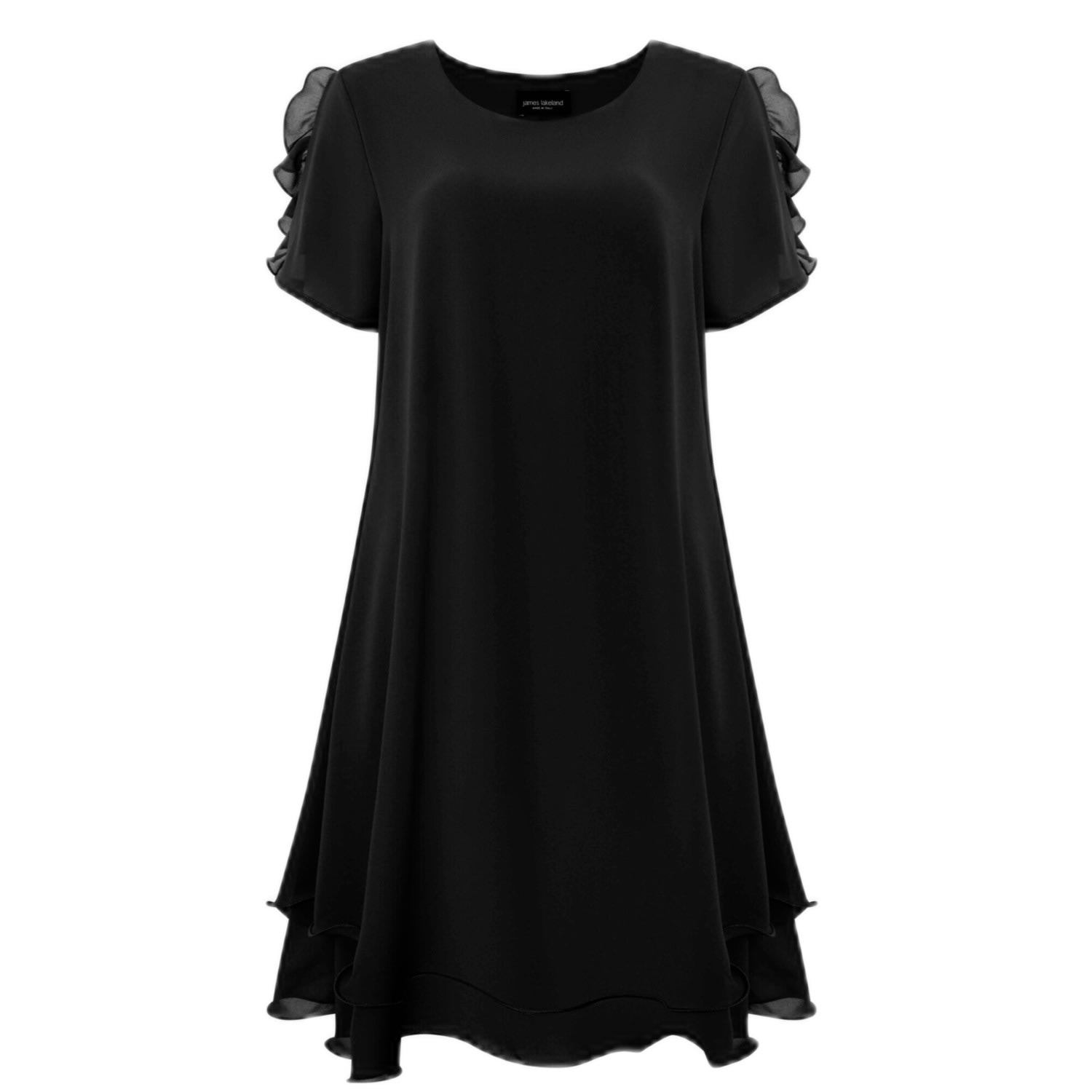 James Lakeland Women's Short Sleeve Wave Hem Dress Black