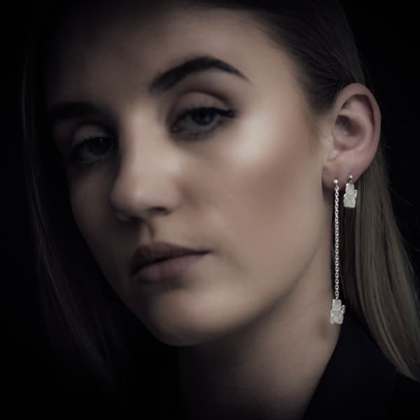 Cartergore Gold Lucky Cat Single Short Drop Earring In Drop