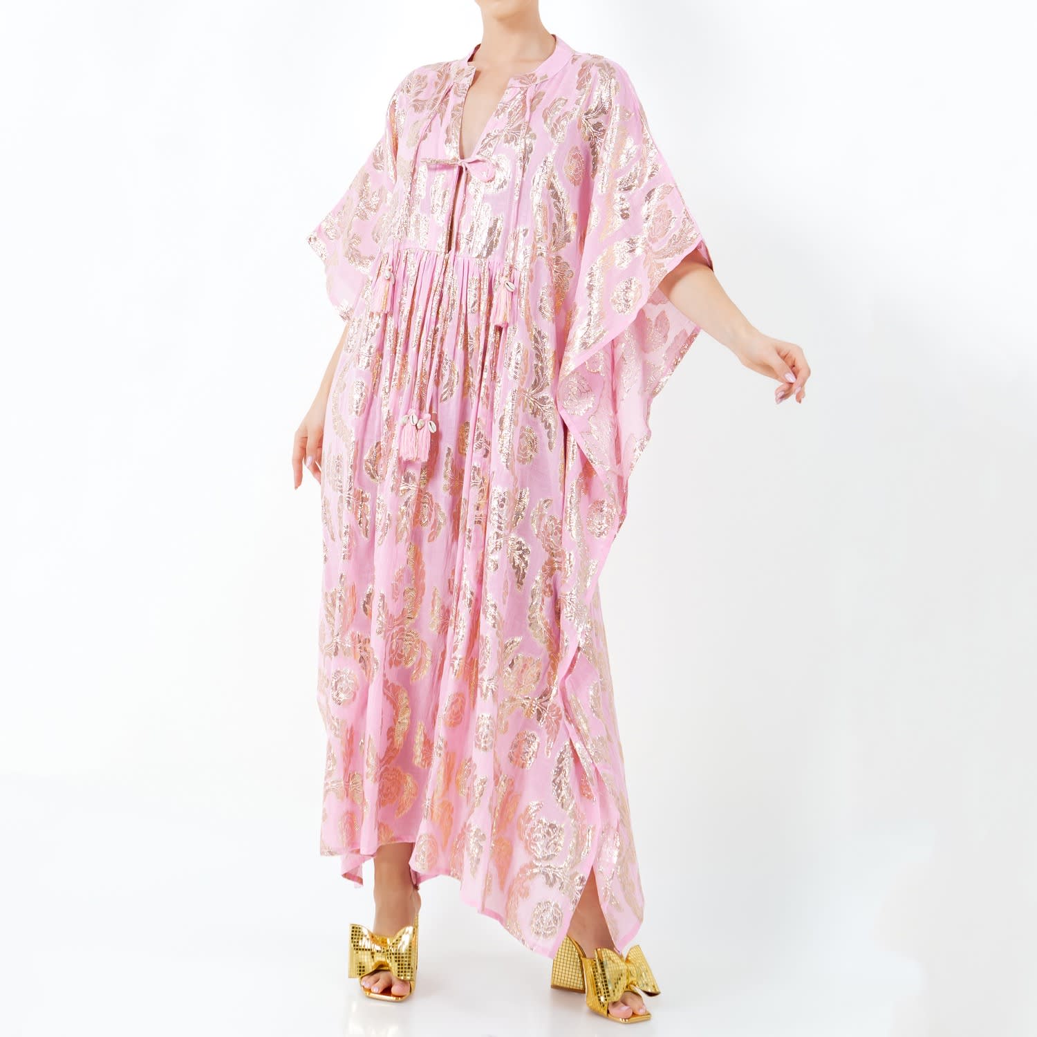 ワンピース Paddington Long Dress XS mauve beige Palm Springs Sparkle Caftan Maxi Dress | Meghan Fabulous