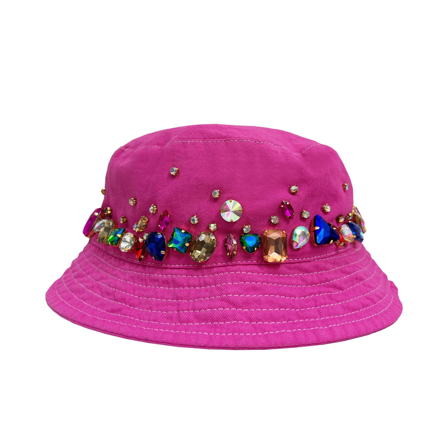 Quillattire Women's Pink / Purple Pink Embellished Bucket Hat