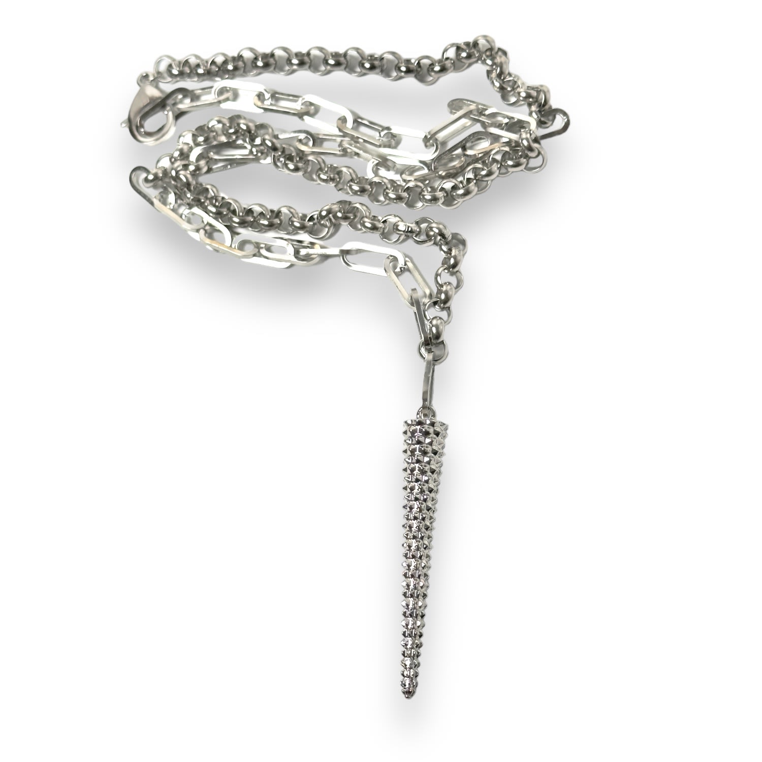 Women’s Silver Artemis Spike Necklace In White Gold Jagged Halo Jewelry