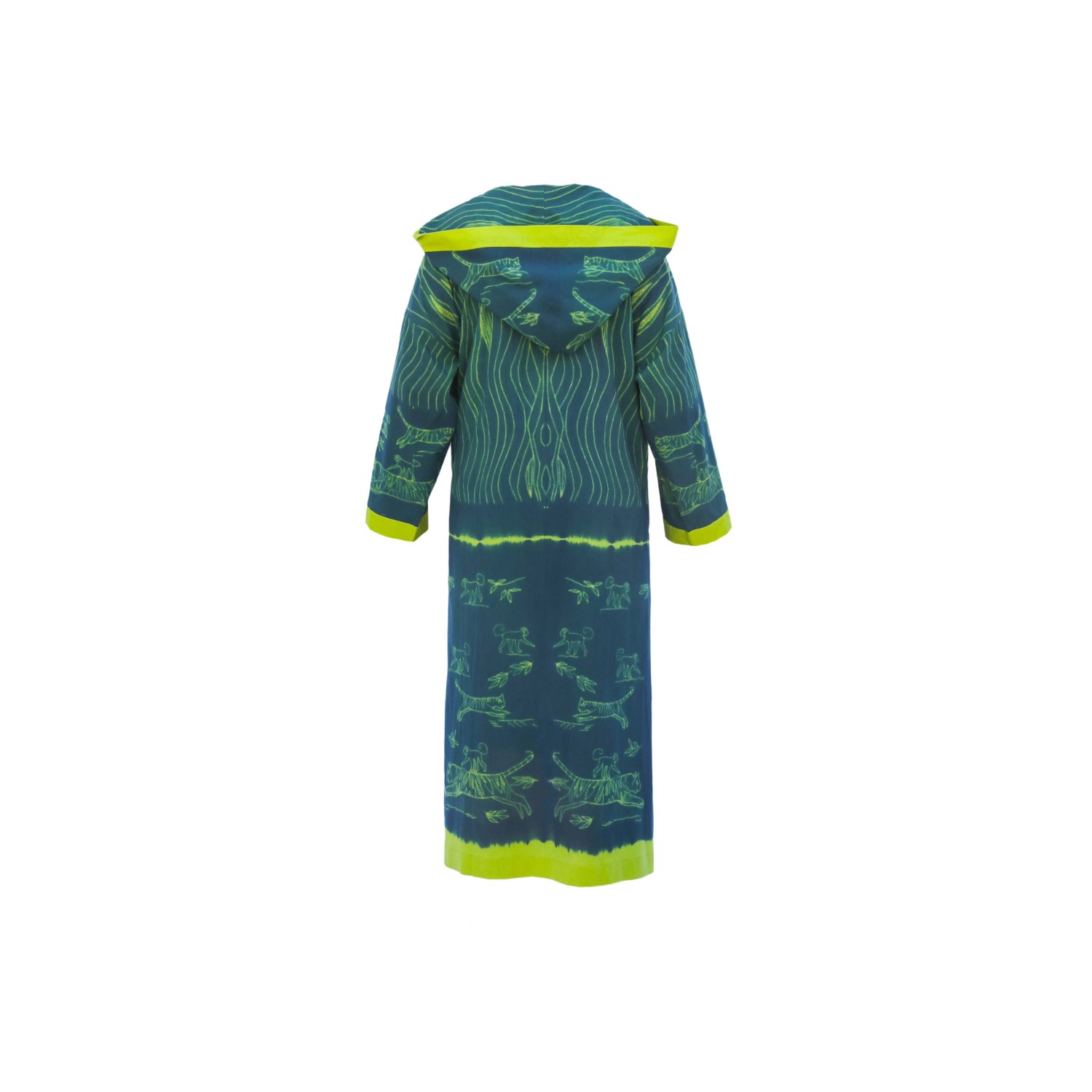 Tiger And The Monkey Women's Green / Yellow / Orange The Veronica Organic Handloomed Cotton Kaftan Dress In Green/yellow/orange