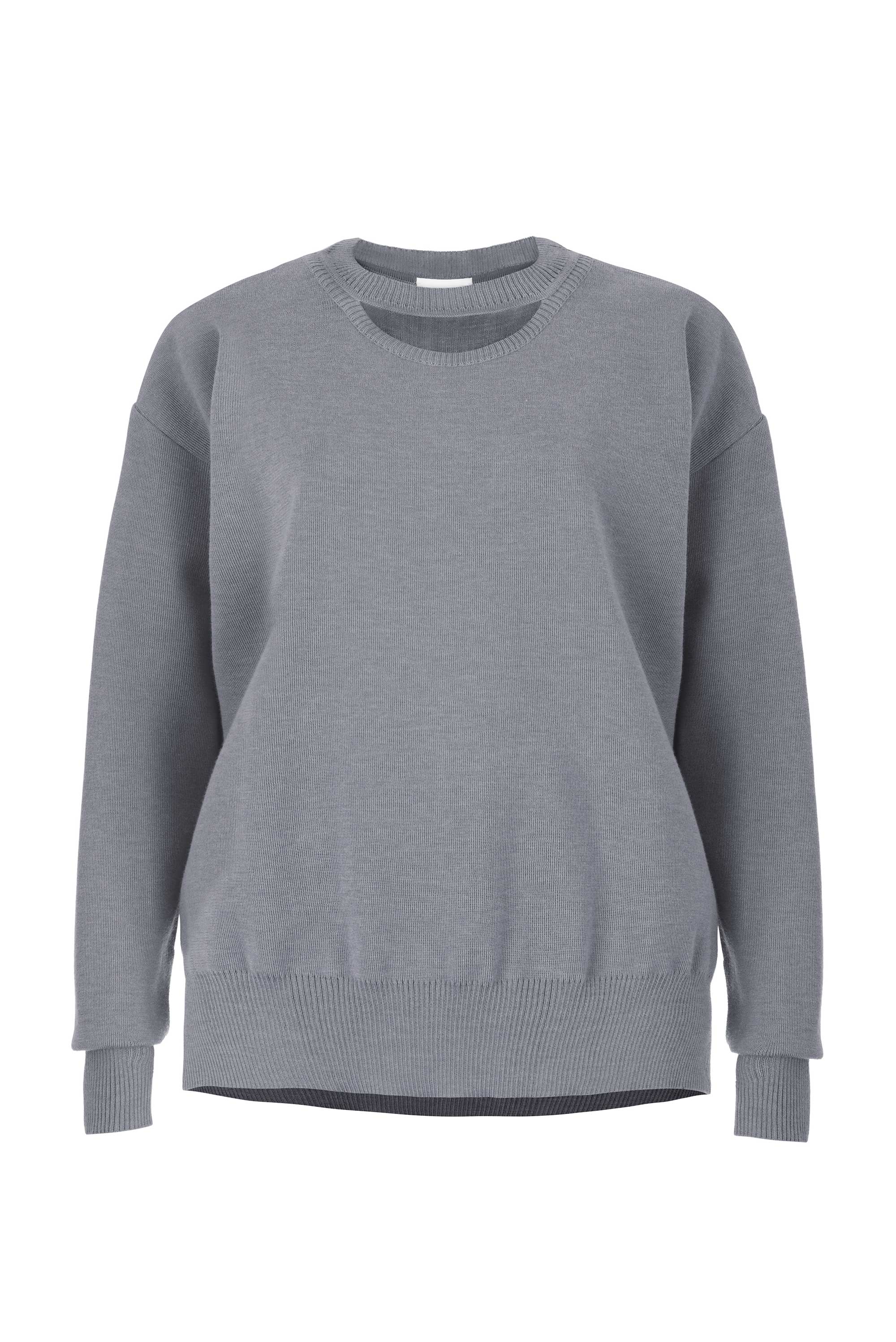 Women’s Rotondo Merino Wool Jumper Light Grey Salanida