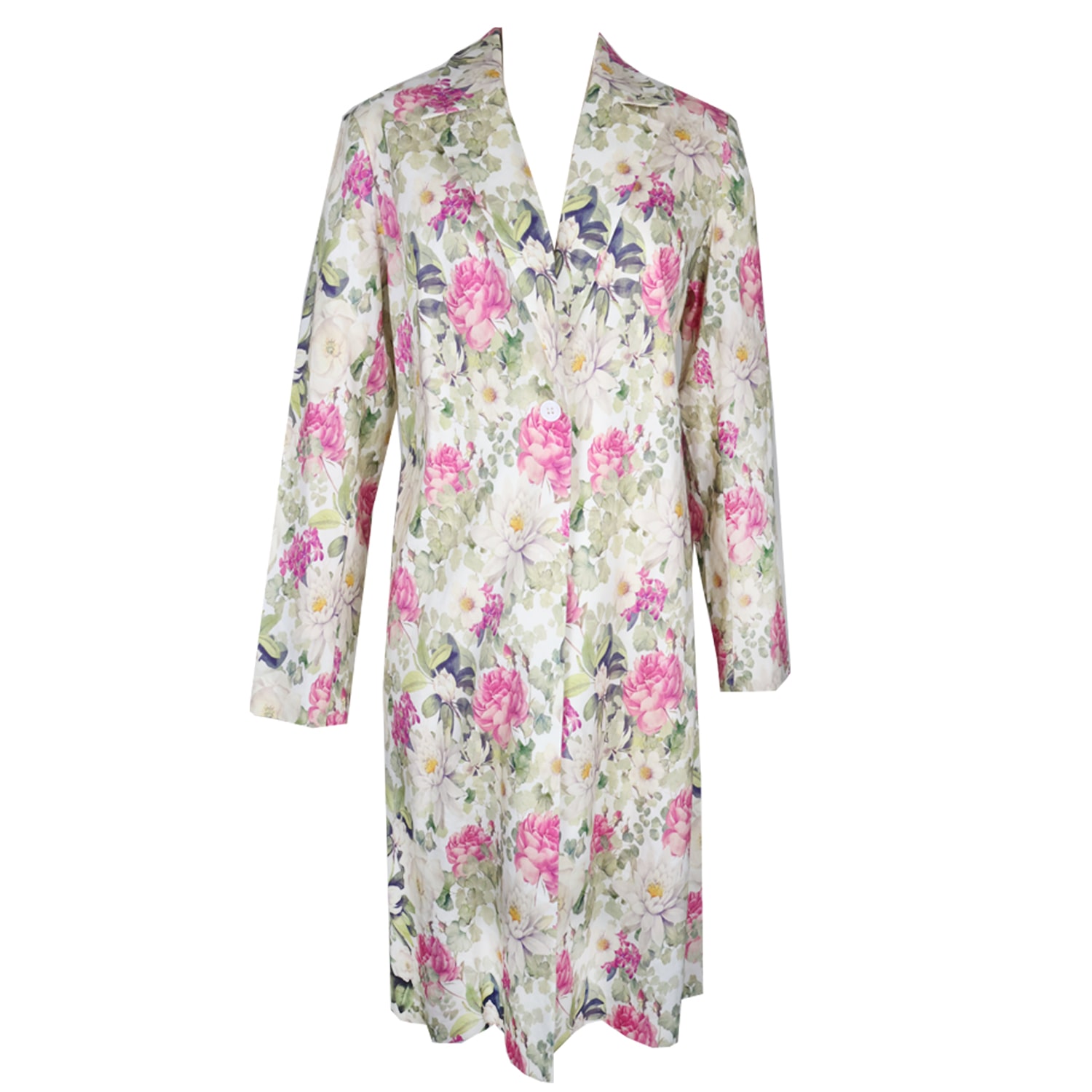 Flora By Alexandria Women's Pink / Purple / Green Claudia Floral Linen Jacket In Rose In Pink/purple/green