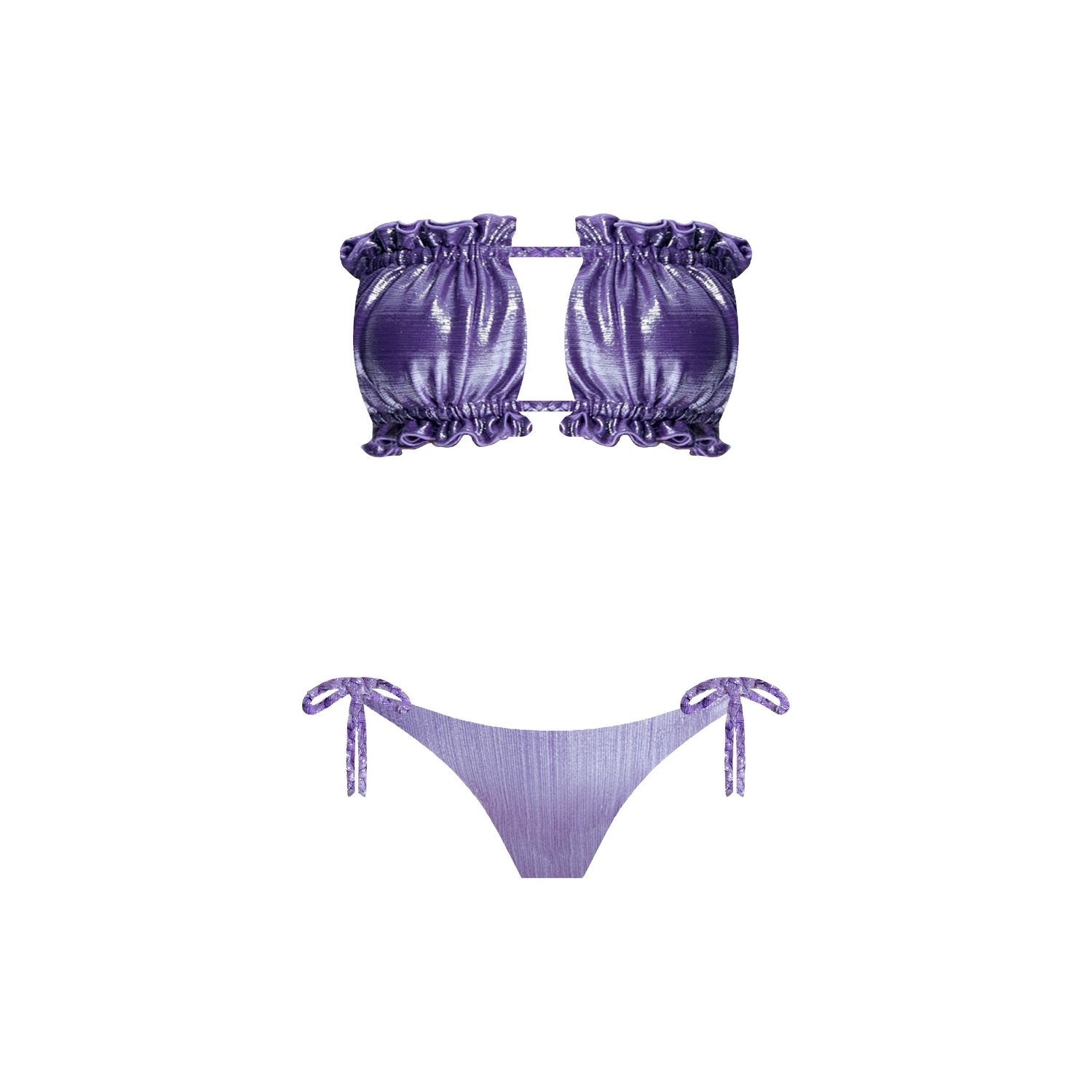 Nur Karaata Women's Pink / Purple Shinny Purple Sun Bikini Set In Pink/purple