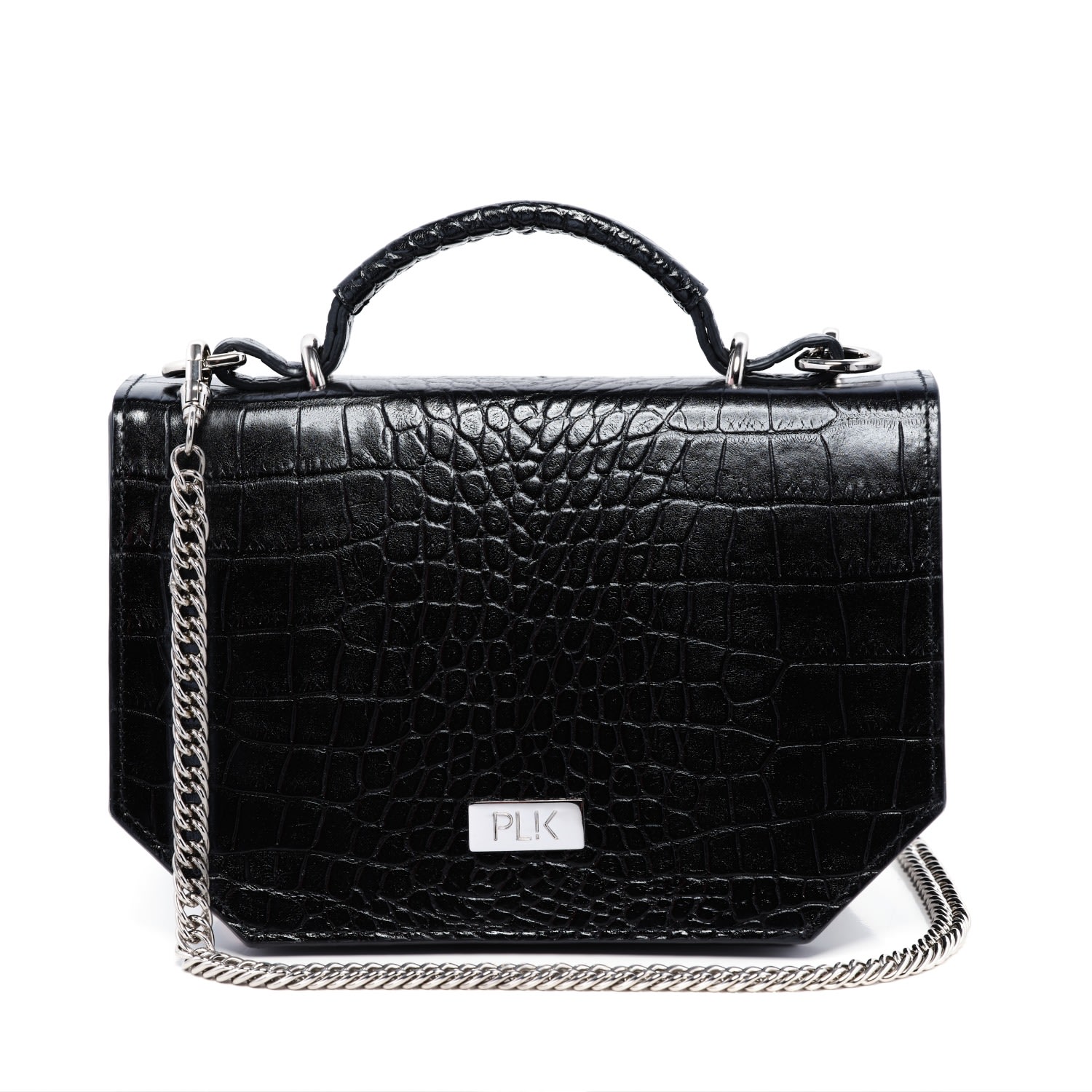 Women’s Lola Crossbody Bag Black Croc Plik X Haya