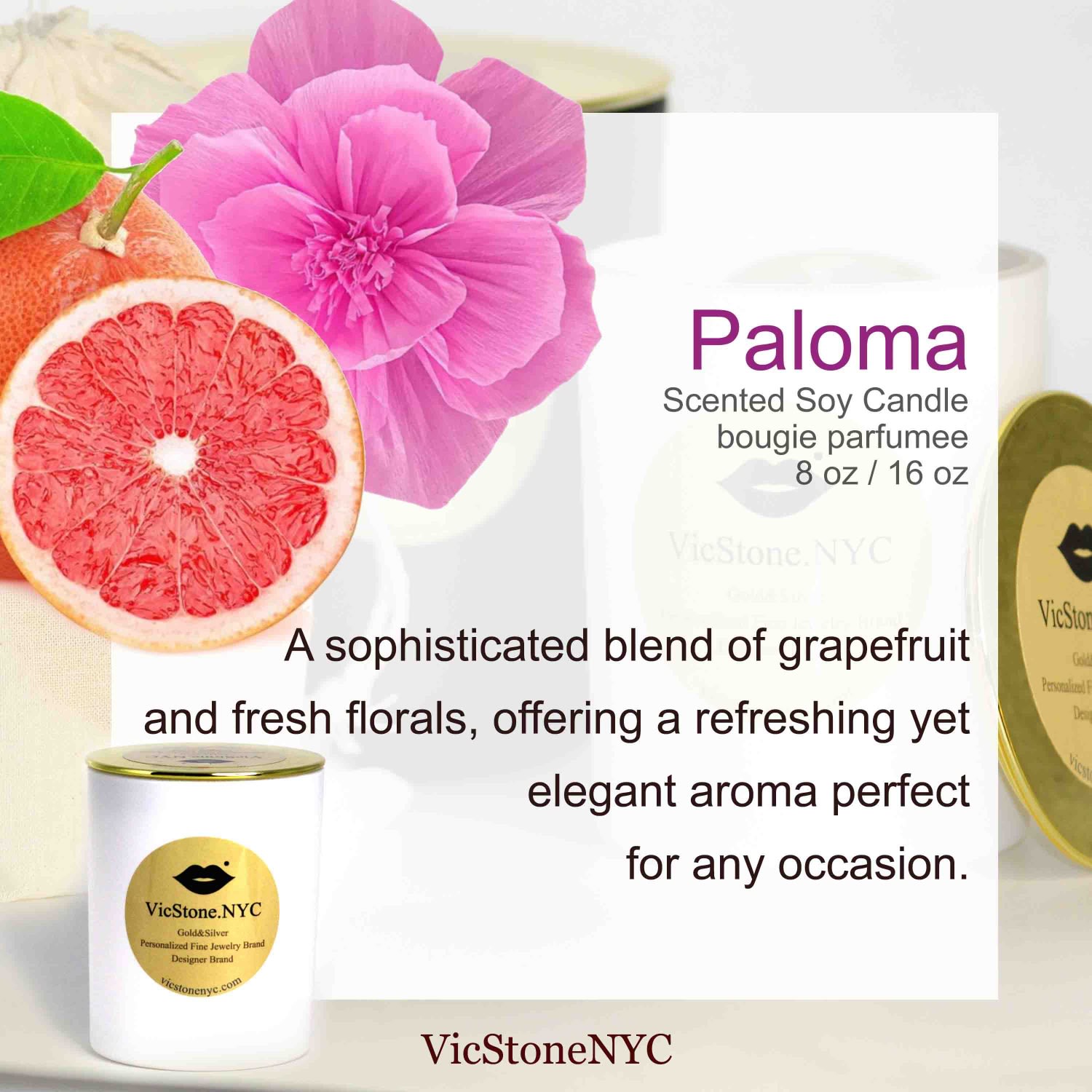 Vicstonenyc Fine Jewelry White Paloma Incense Soy Candle By Handmade In White