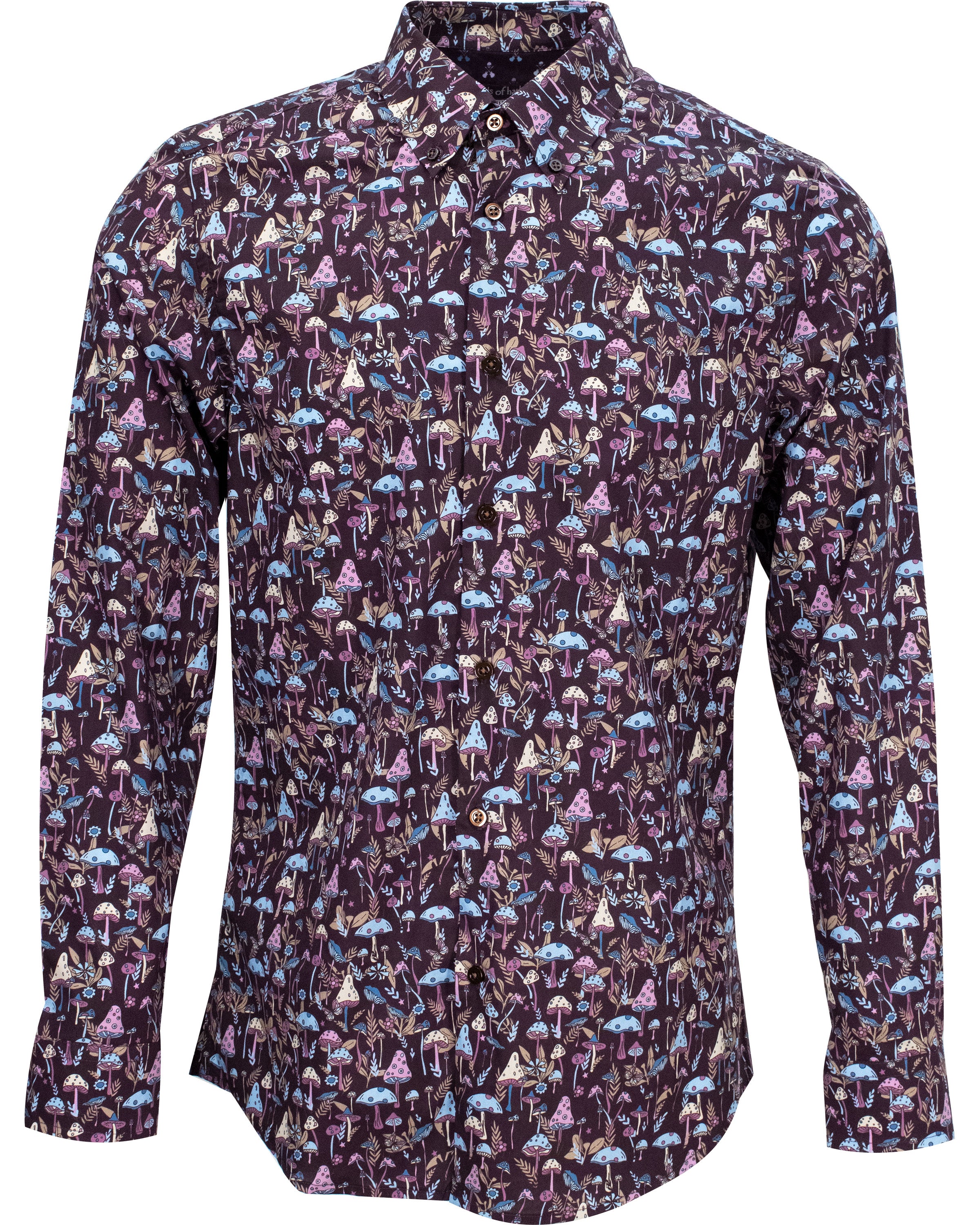 Shop Lords Of Harlech Men's Pink / Purple Morris Shroomy Shirt - Plum In Pink/purple