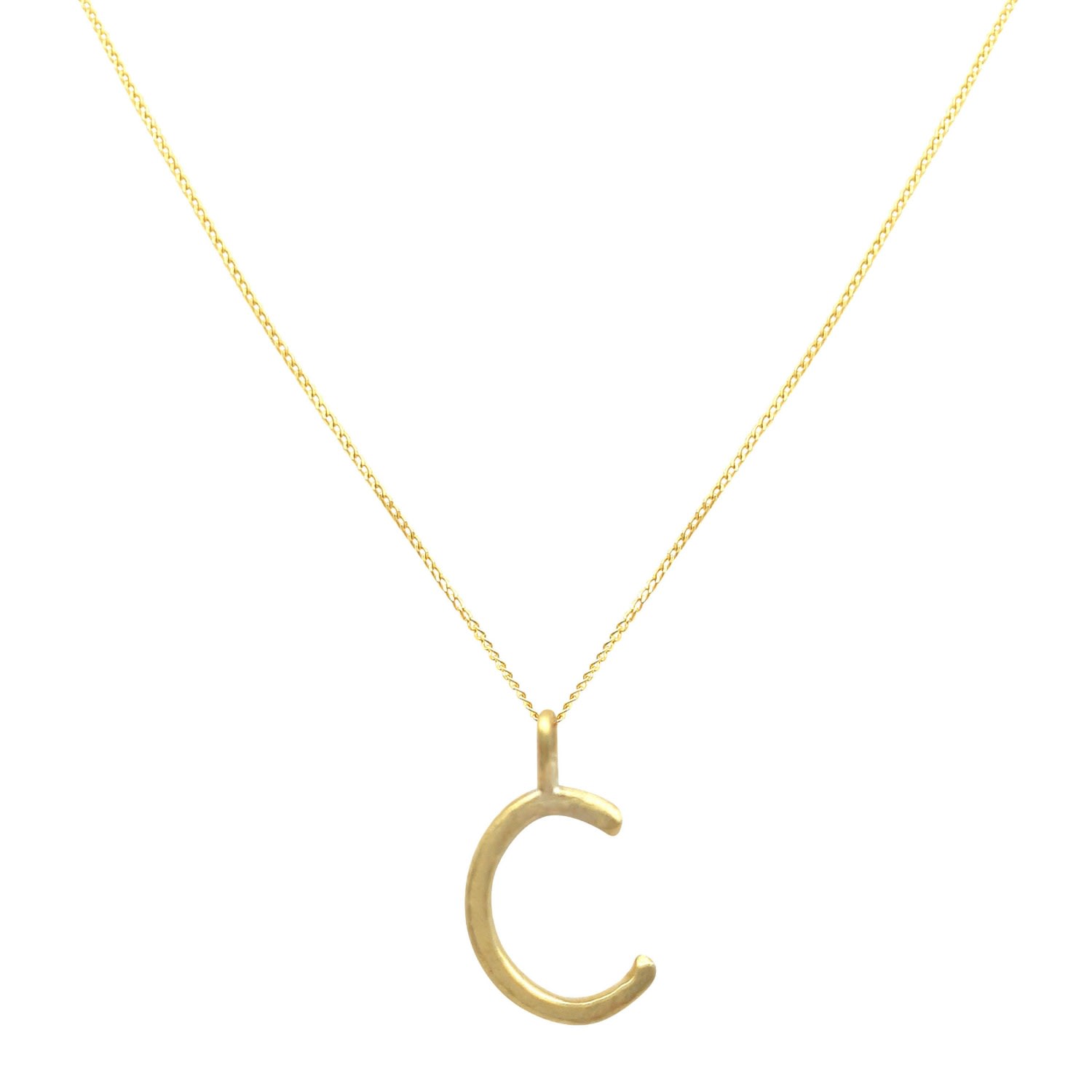Lily Flo Jewellery Women's Solid Gold Letter C Pendant Necklace