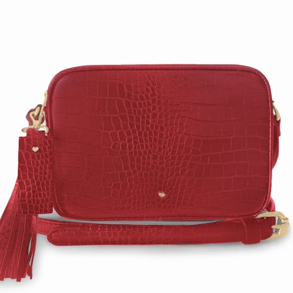 Women’s Vegan Leather Croc Logan Tassel Bag - Red One Size Jlr London