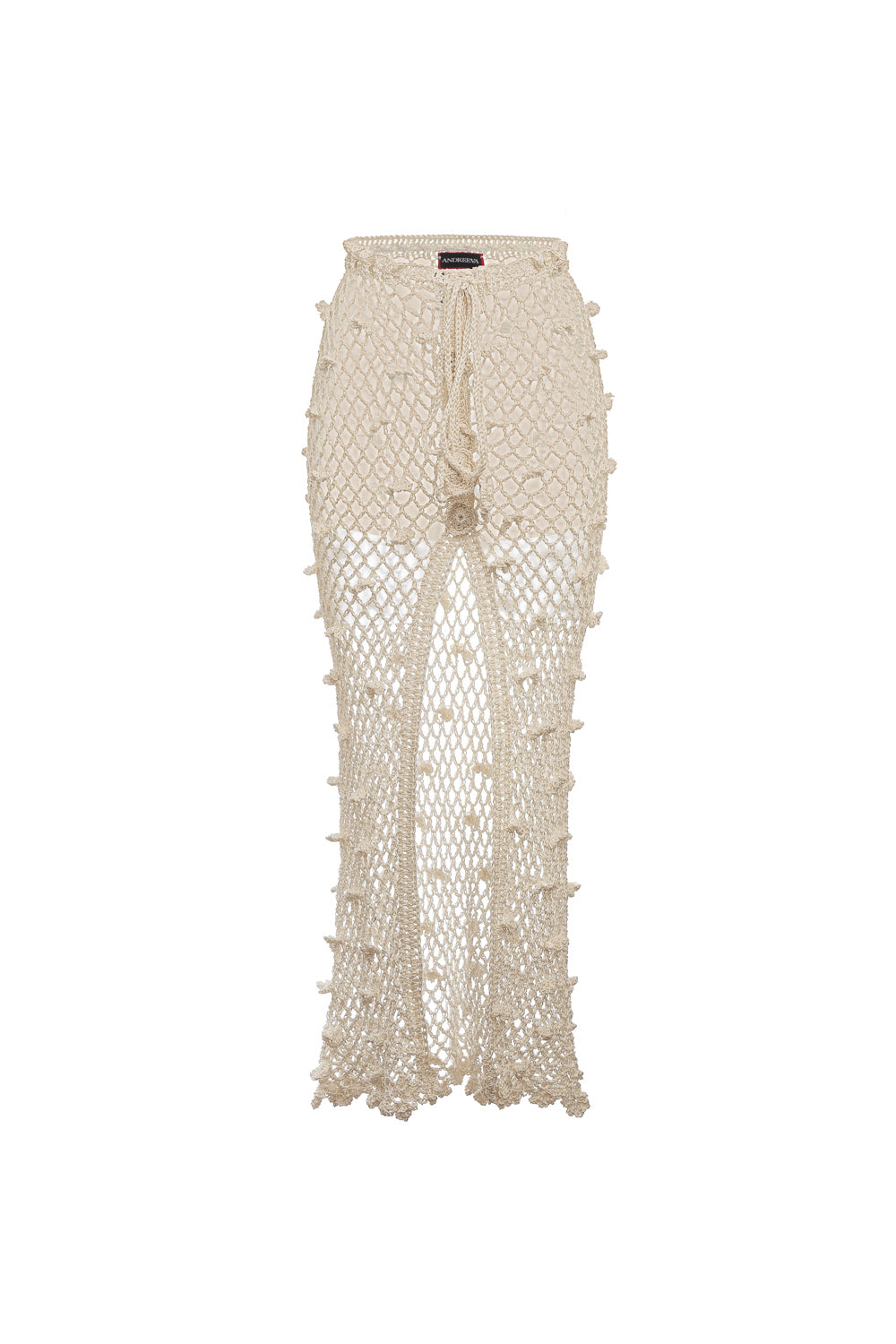 Andreeva White Handmade Crochet Skirt In White