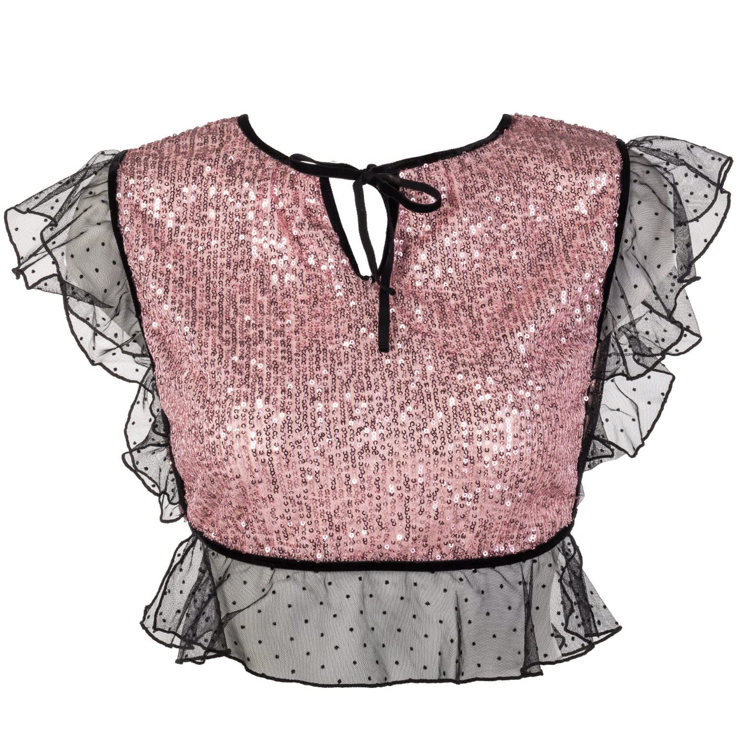 Les Jupons De Tess Women's Pink / Black Bubbles Sequin Top In Multi