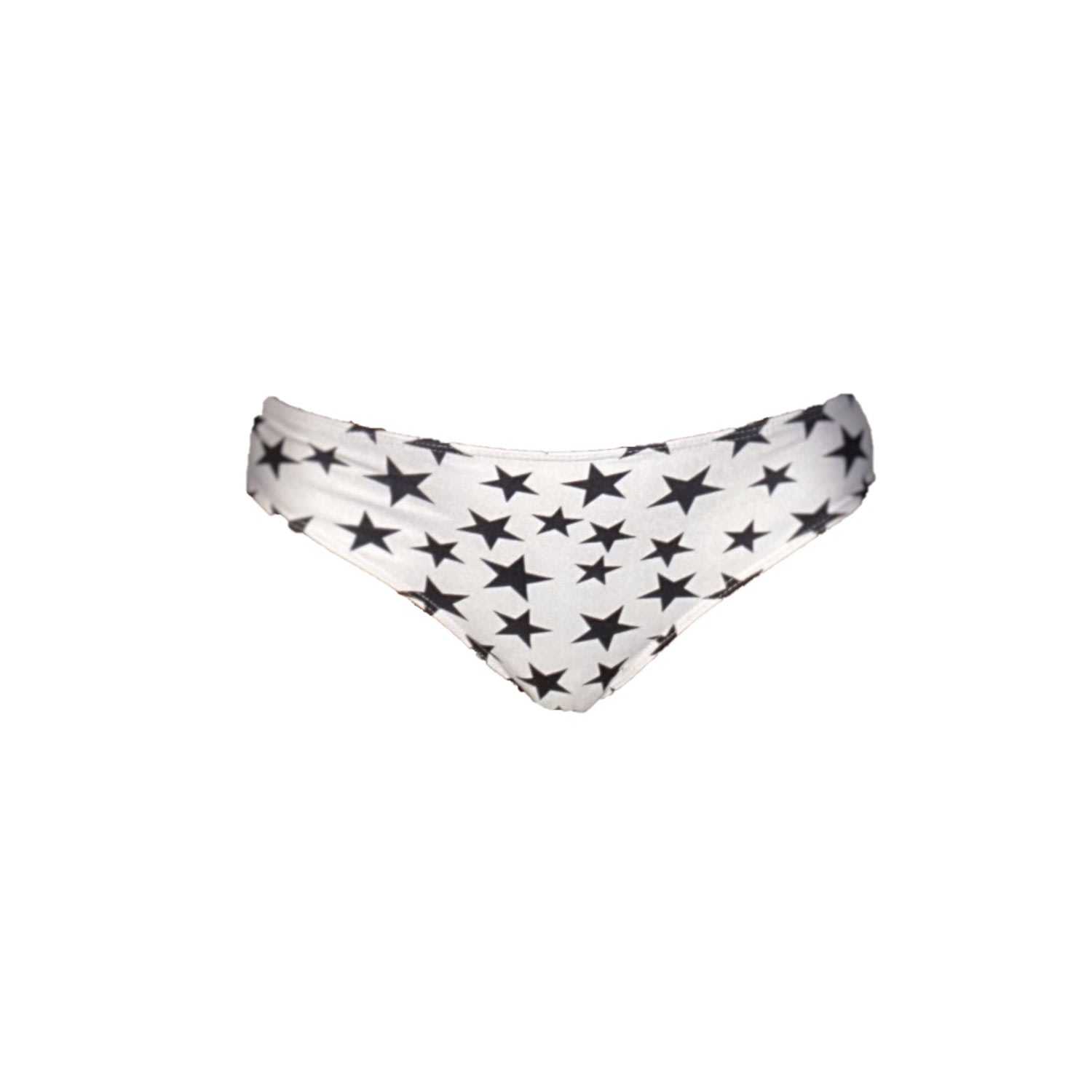 Brasini Swimwear Women's Adriana Bikini Bottom - White With Black Stars In White
