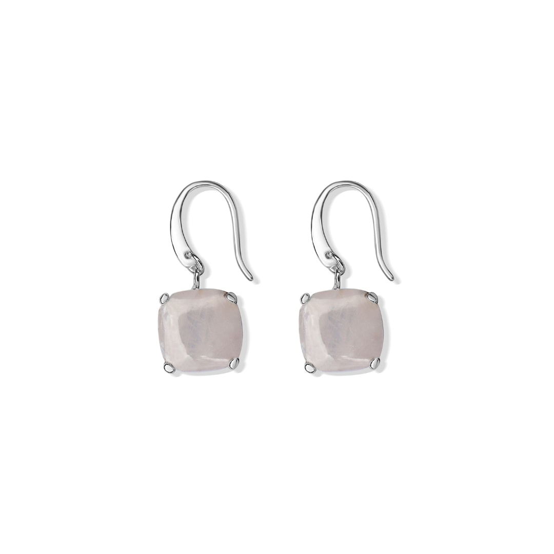 Fv Jewellery Women's Pink / Purple La Stele Rose Quartz Dome Earrings