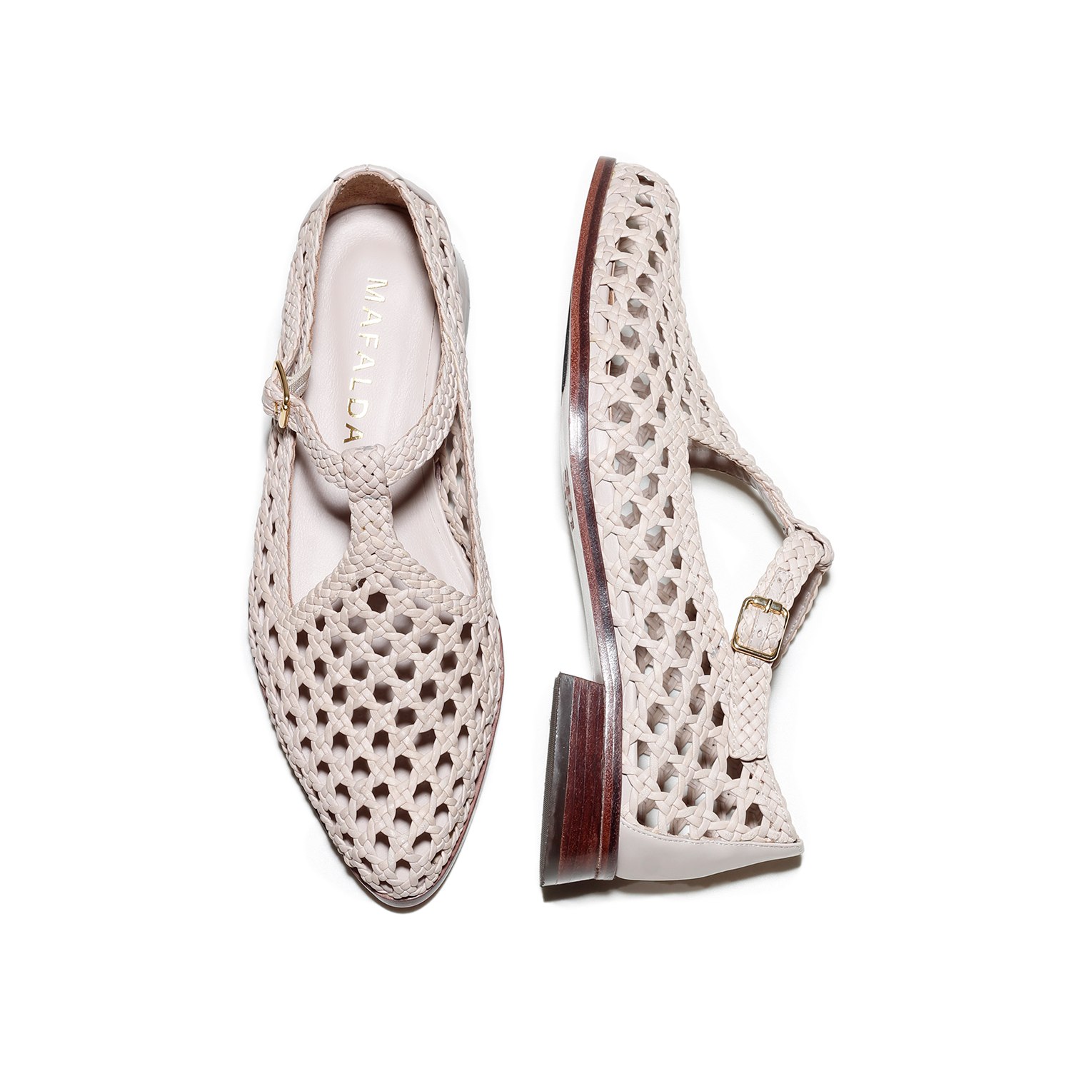 Mafalda Women's Helena Off-white Woven Flats In White