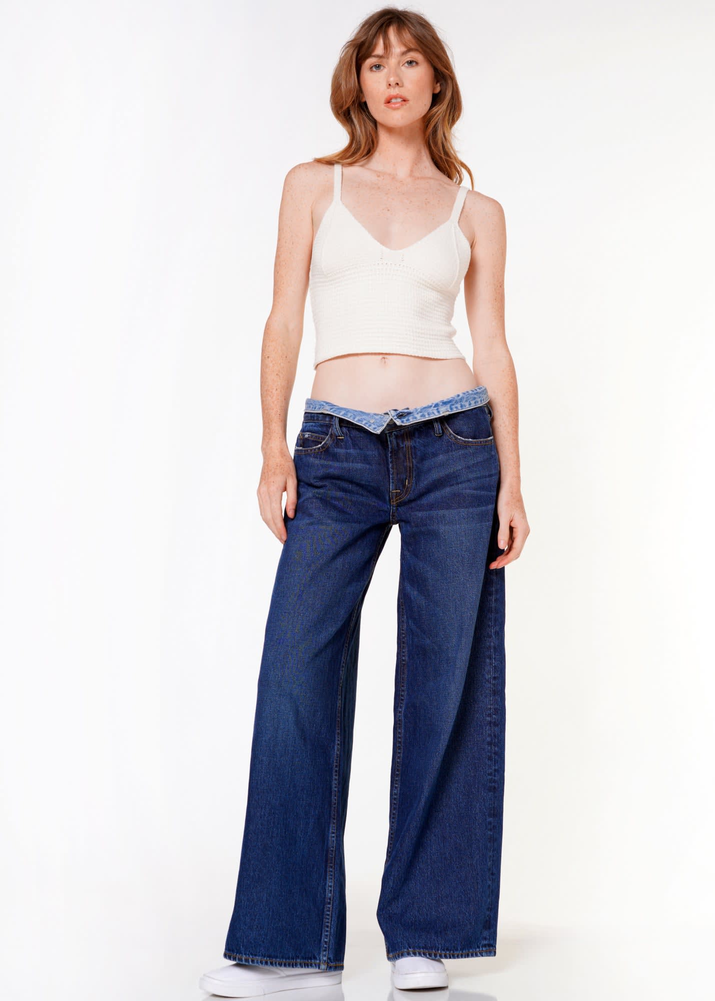 Heather Double Waist Band Wide Baggy In Fiord | Noend Denim Heather Double Waist Band Wide Baggy In Fiord | Noend Denim
