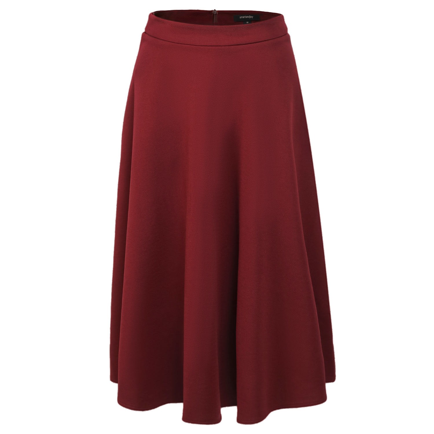 Smart And Joy Women's Flared Knee-length Skirt - Red In Red