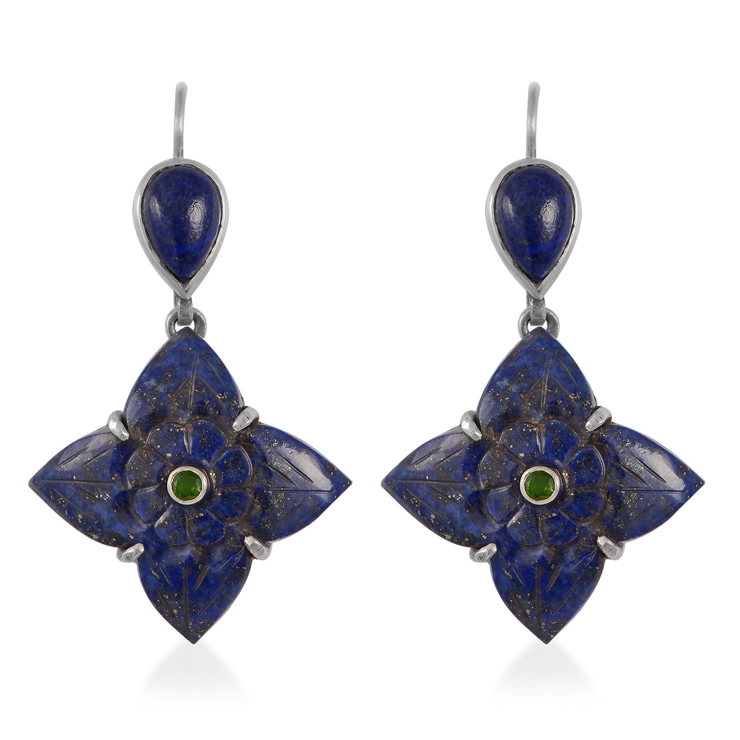 Women’s Blue Toyah Lapis Lazuli Tsavorite Earrings Emma Chapman Jewels