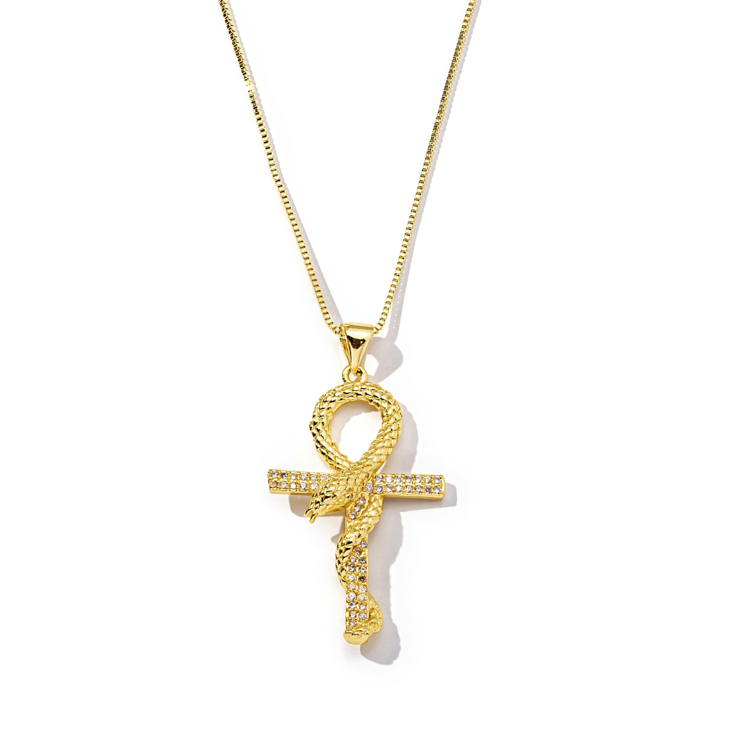 Women’s Serpent Ankh Gold Filled Pendant Necklace The Essential Jewels