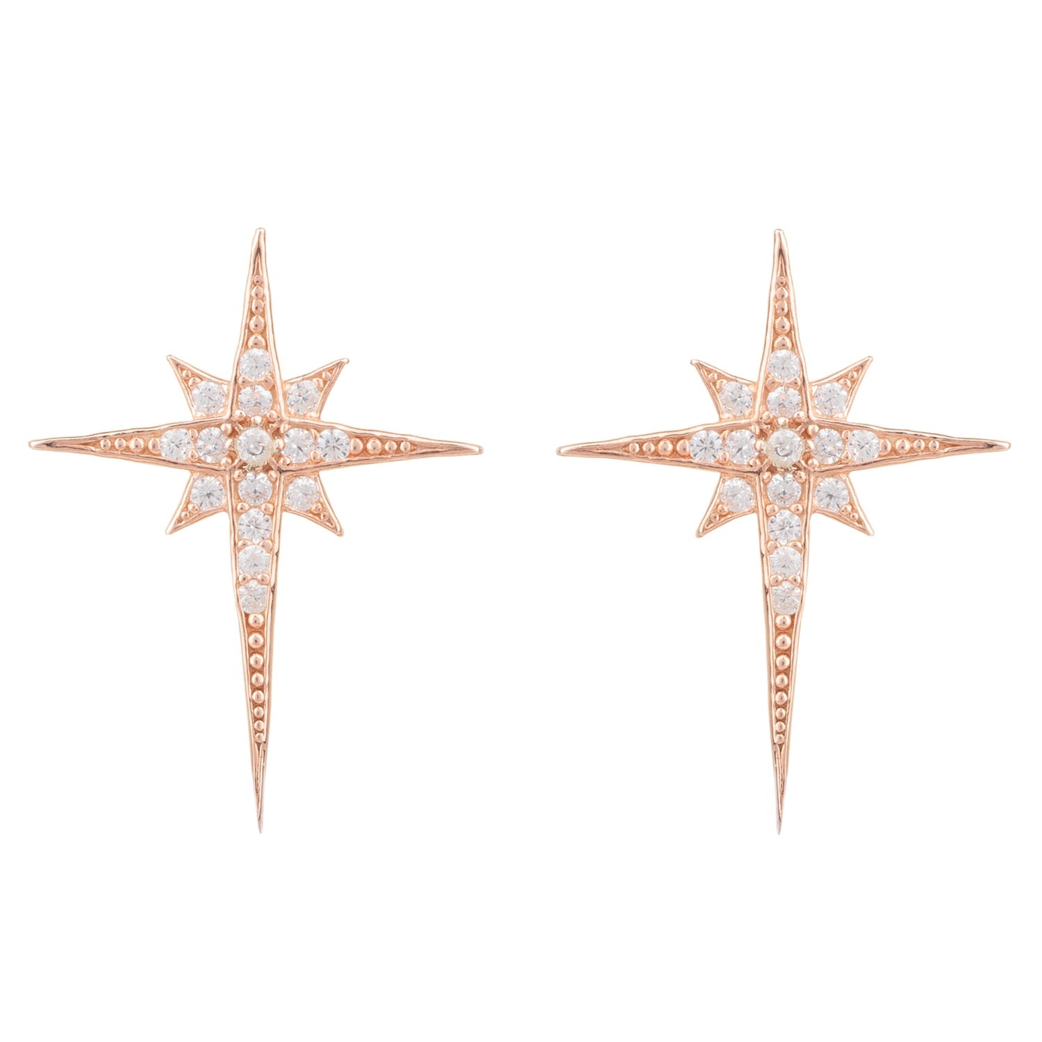 Women’s Rose Gold North Star Small Stud Earrings Rosegold Latelita