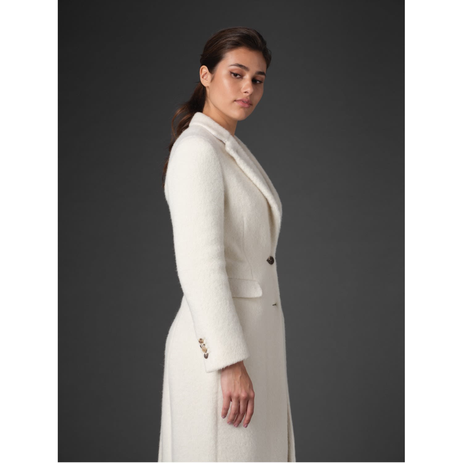 Limited Edition White Alpaca Coat | Vulto | Wolf & Badger