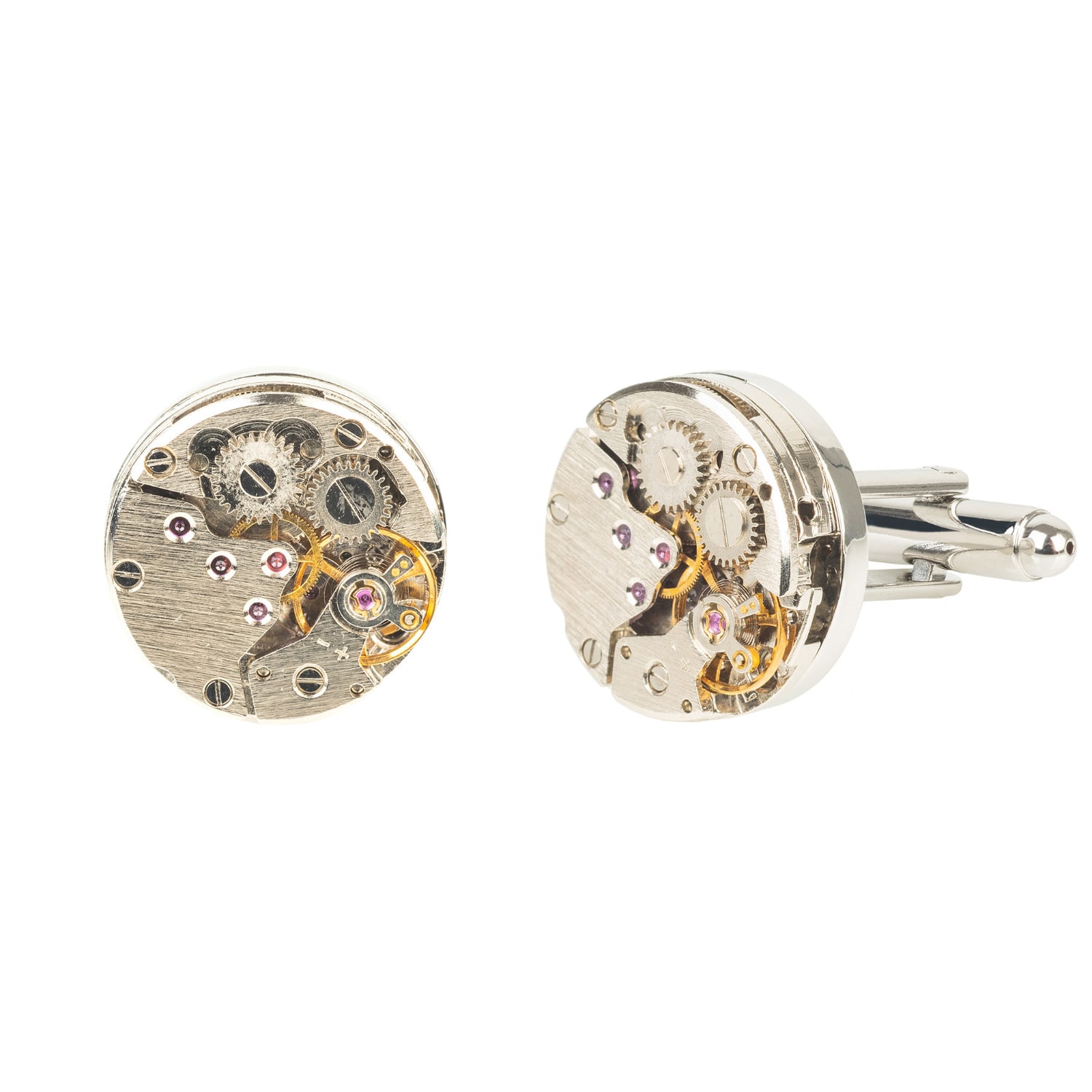 Latelita Men's Watch Movement Cufflink Silver In Silver