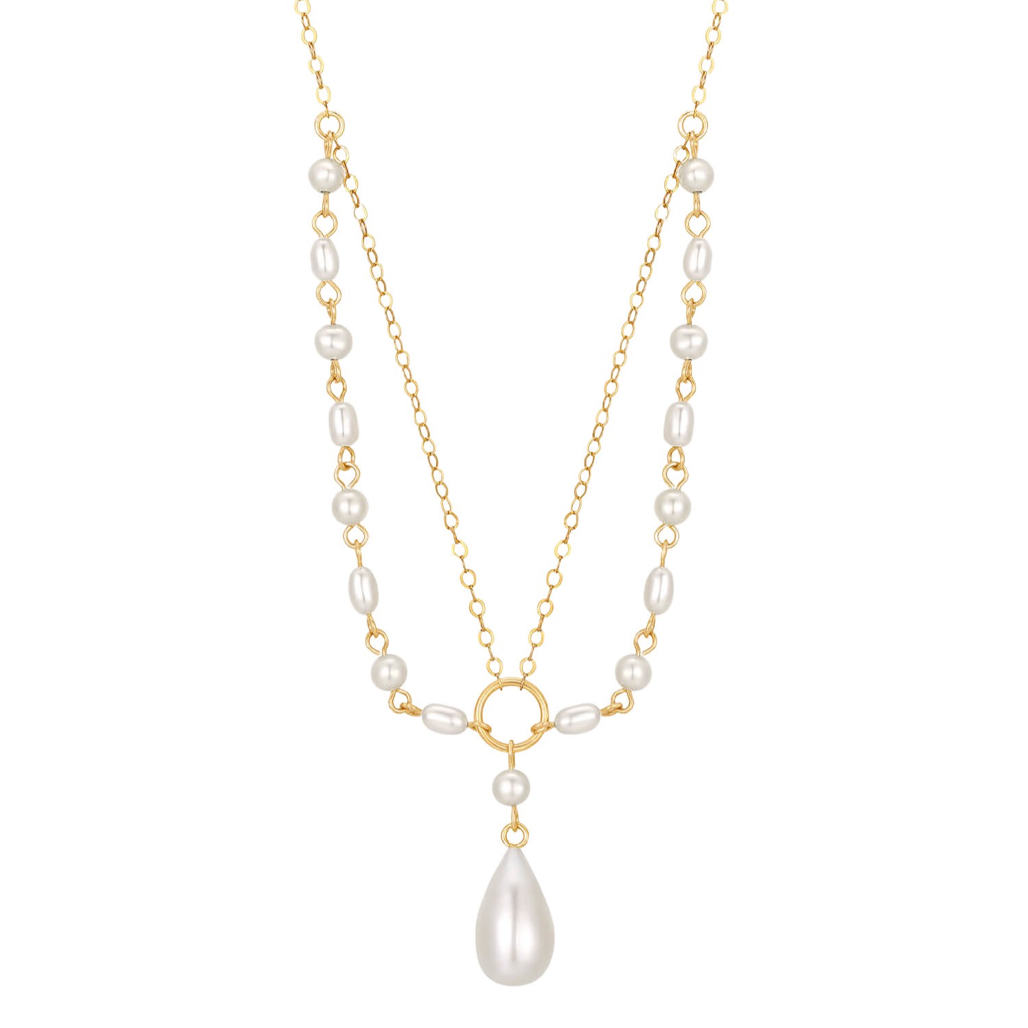 Women's Gold / White Aurelia Pearl Necklace | Katy Faye