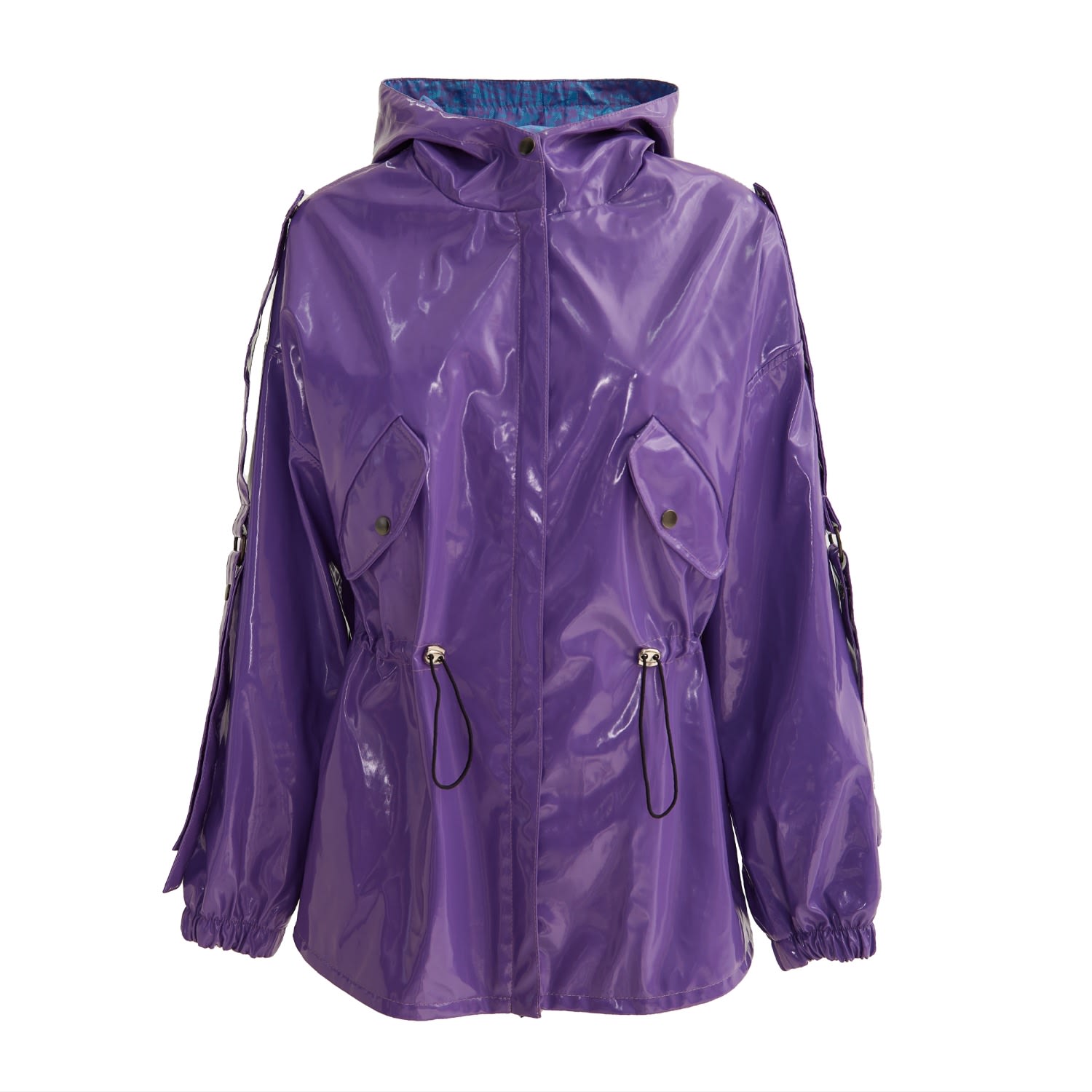 Women’s Pink / Purple Hooded Lacquer Jacket Violet Medium Julia Allert