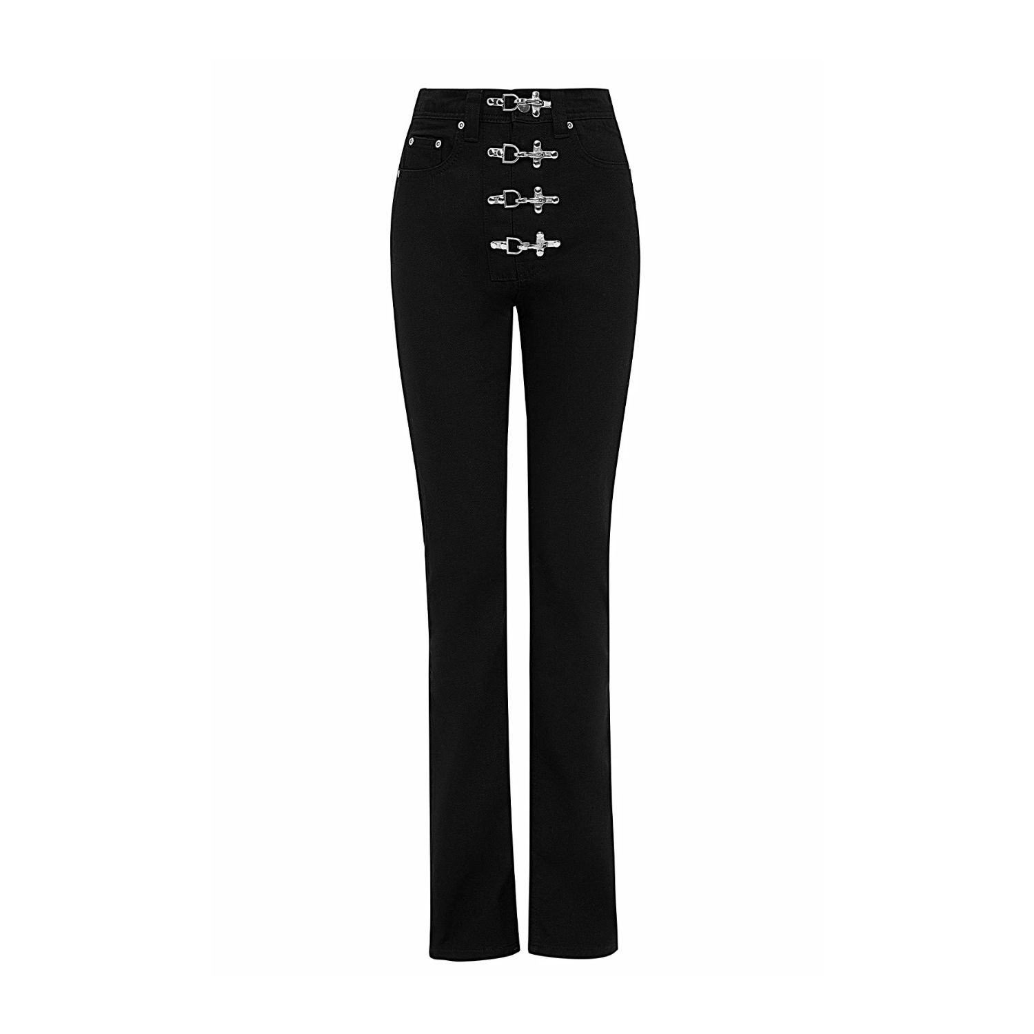 Bo&po Black Gaia Flare Jeans Silver In Black