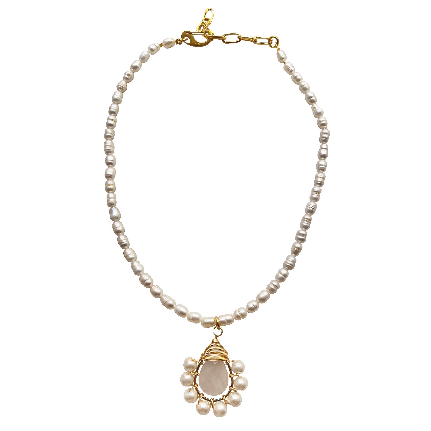 Women’s Gold / White Necklace Pearly Smilla Brav