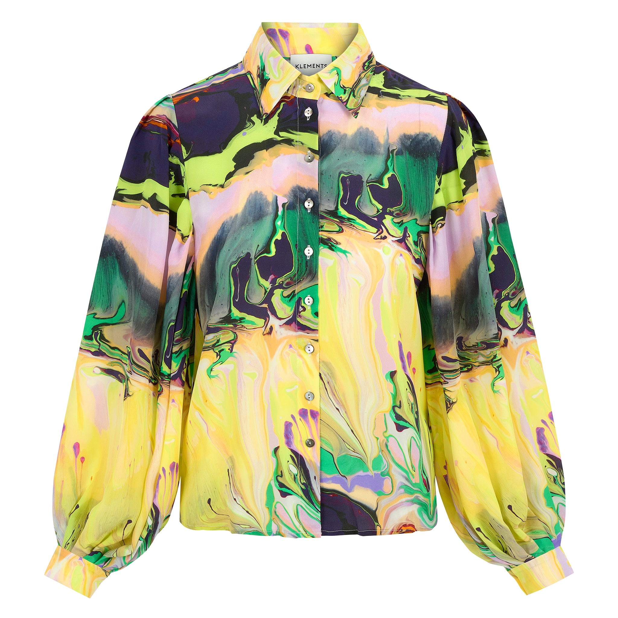 Klements Women's Painters Silk Blouse In Paint Blurs Print