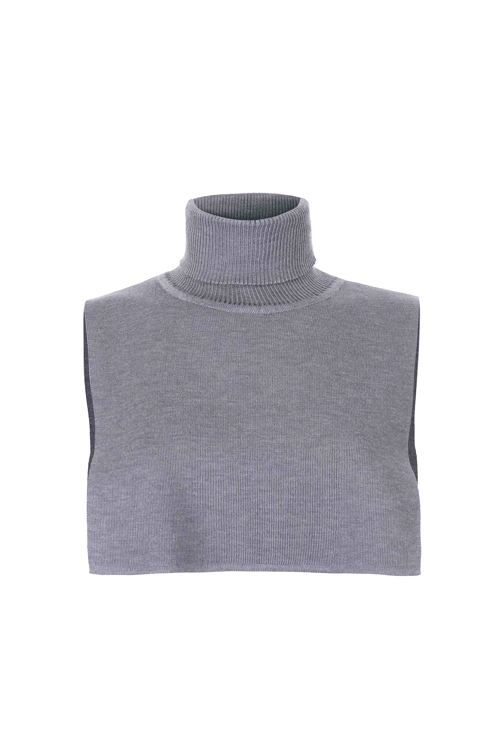 Salanida Women's Punto 100% Merino Bib Neck Light Grey In Gray