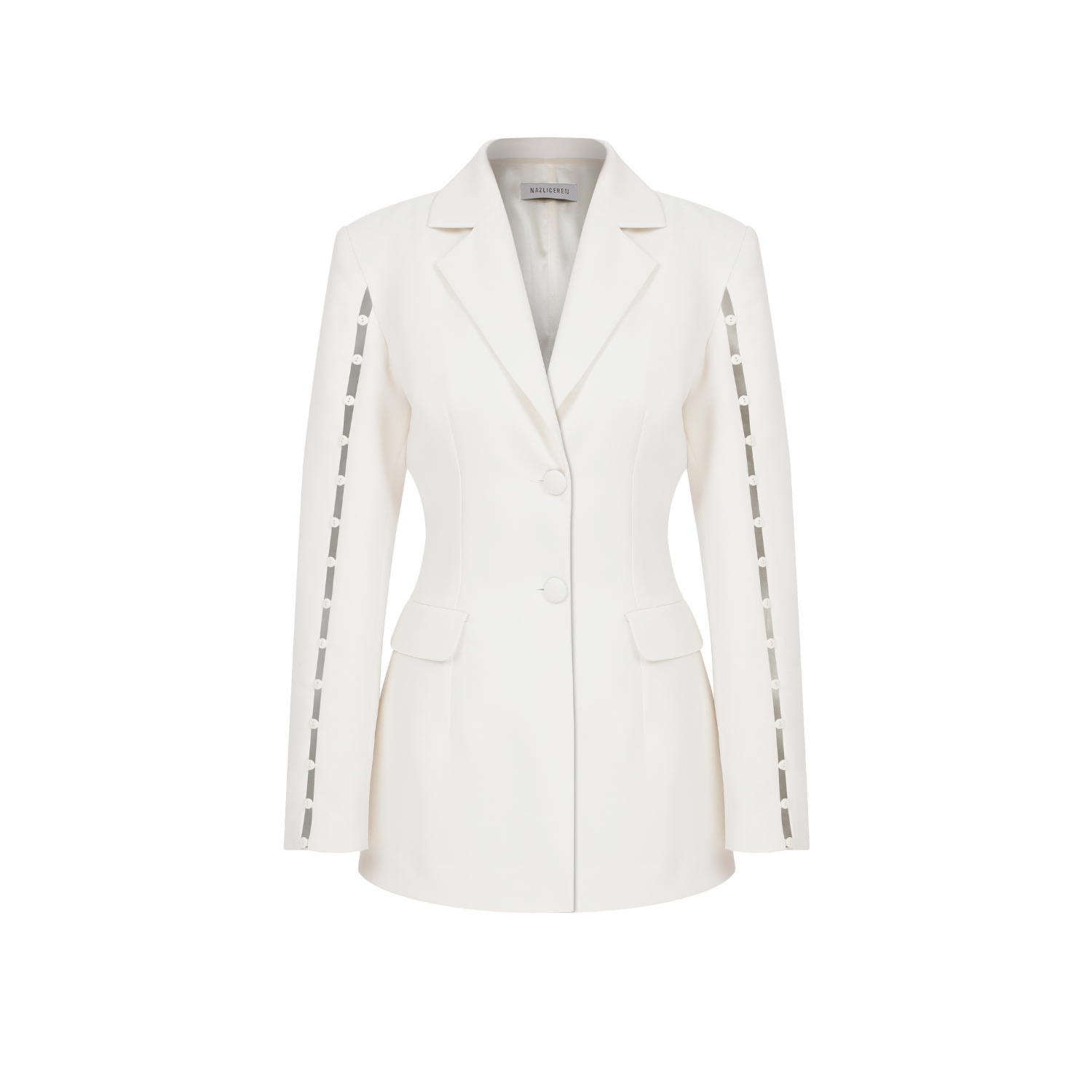 Nazli Ceren Marylebone Crepe Blazer In Vanilla Ice In White