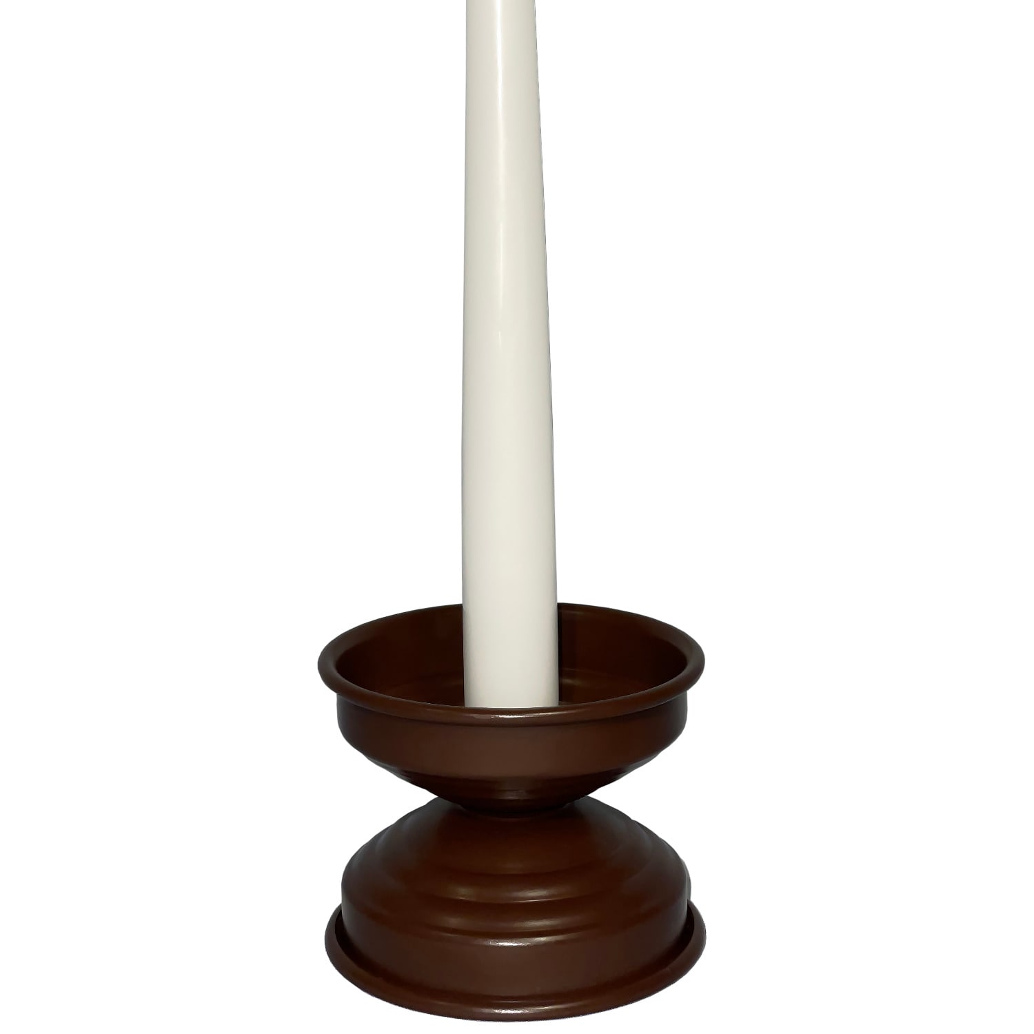 Caspal Brown Small Chocolate Matt Candlestick -italian Design In Brown
