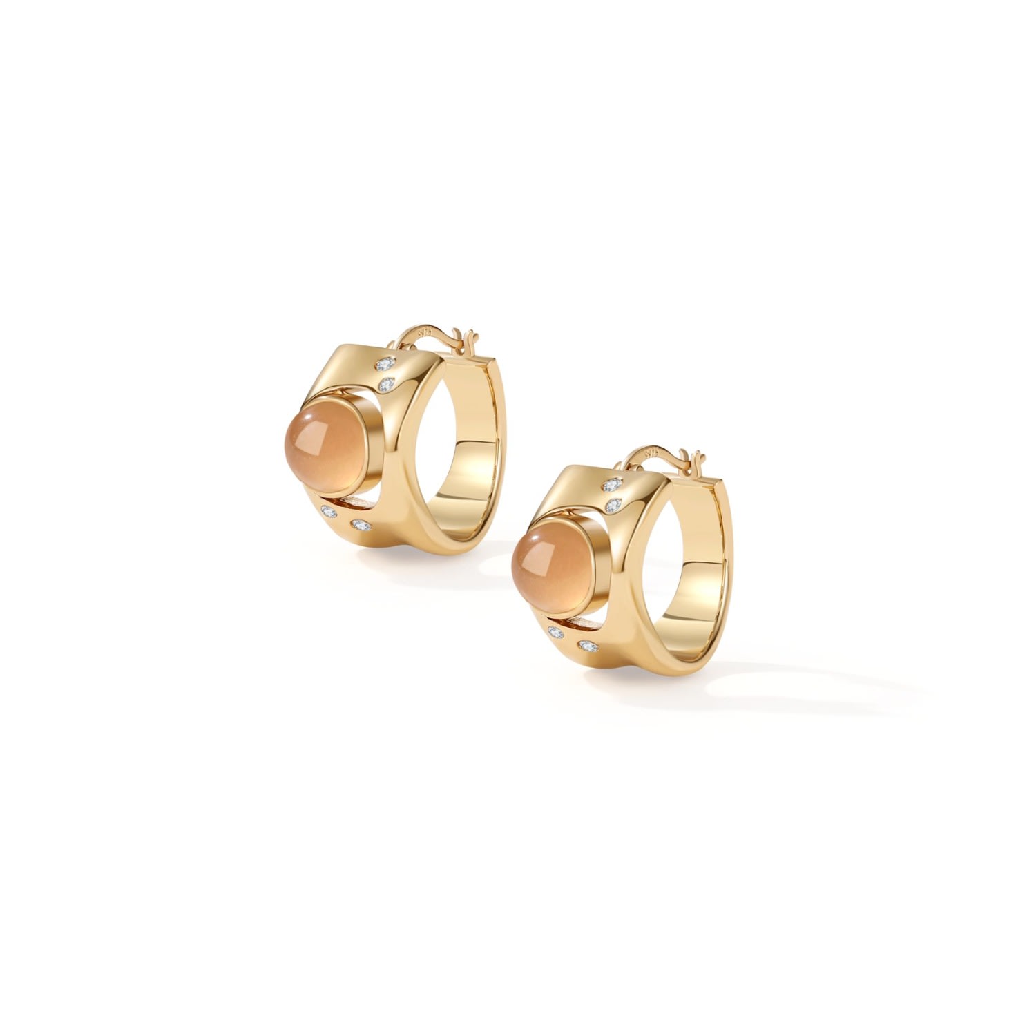 Retro Chic Women's Yellow / Orange / Gold Dawn Light Hoop Earrings