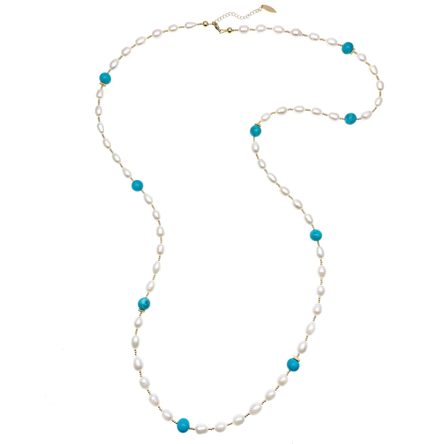 Farra Women's Green Freshwater Pearls With Amazonite Multi-way Necklace