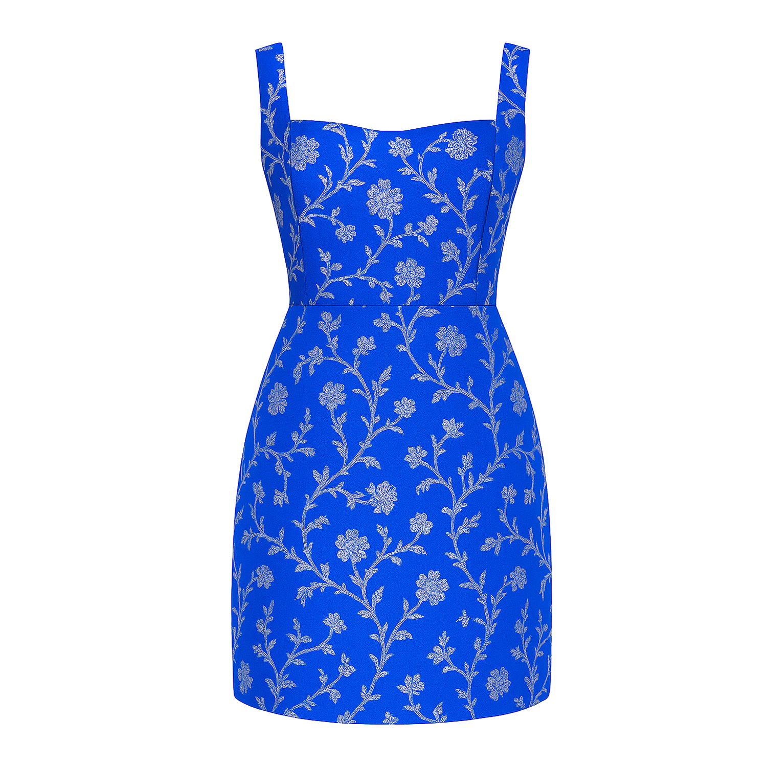Richa Sharma Women's Blue / Gold / Silver Handcrafted Royal Blue Silk Brocade Mini Dress