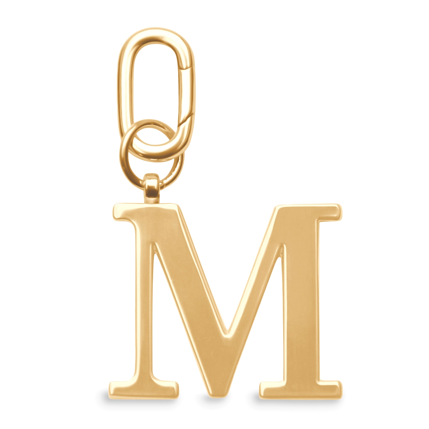 Gold Metal Letter Keyring - M Jlr London