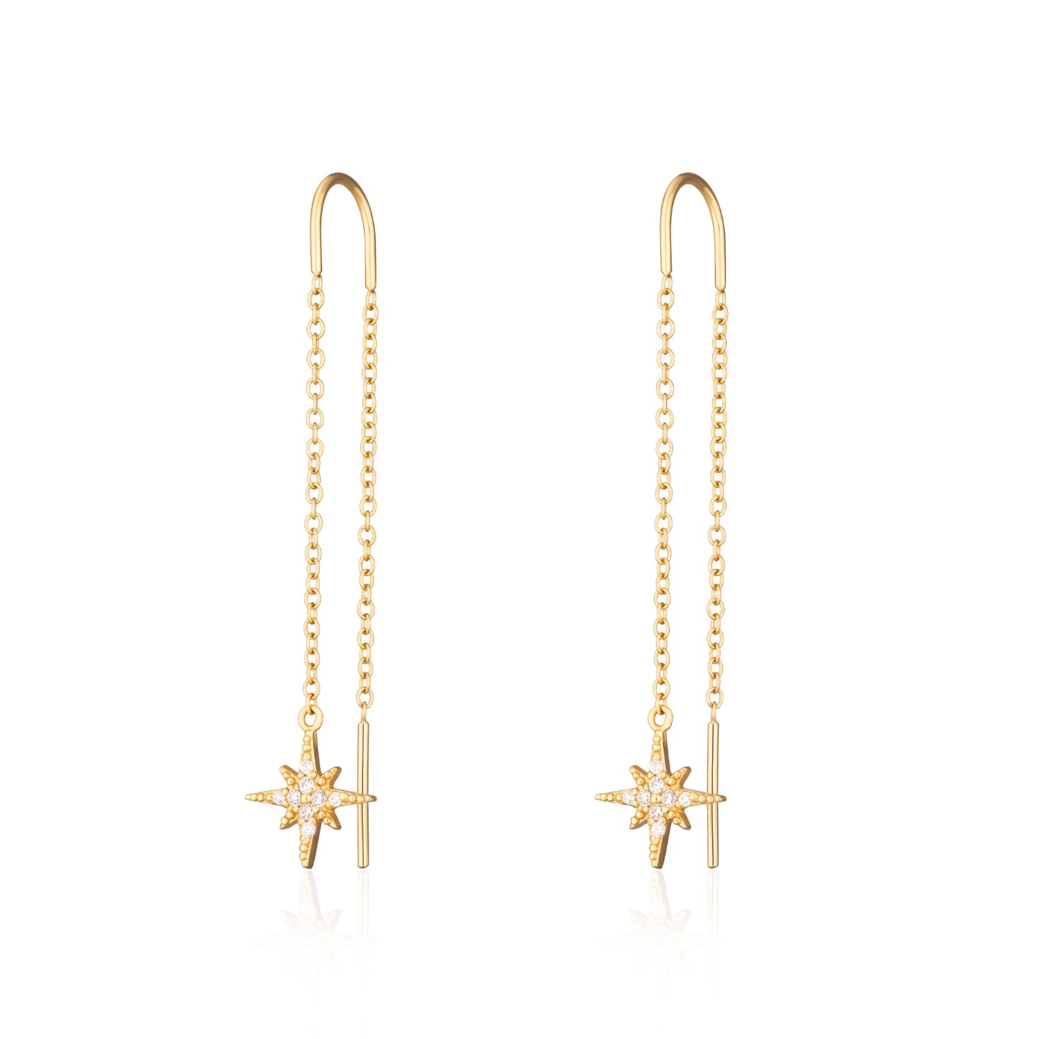 Scream Pretty Women's Gold Starburst Threader Earrings In Gold