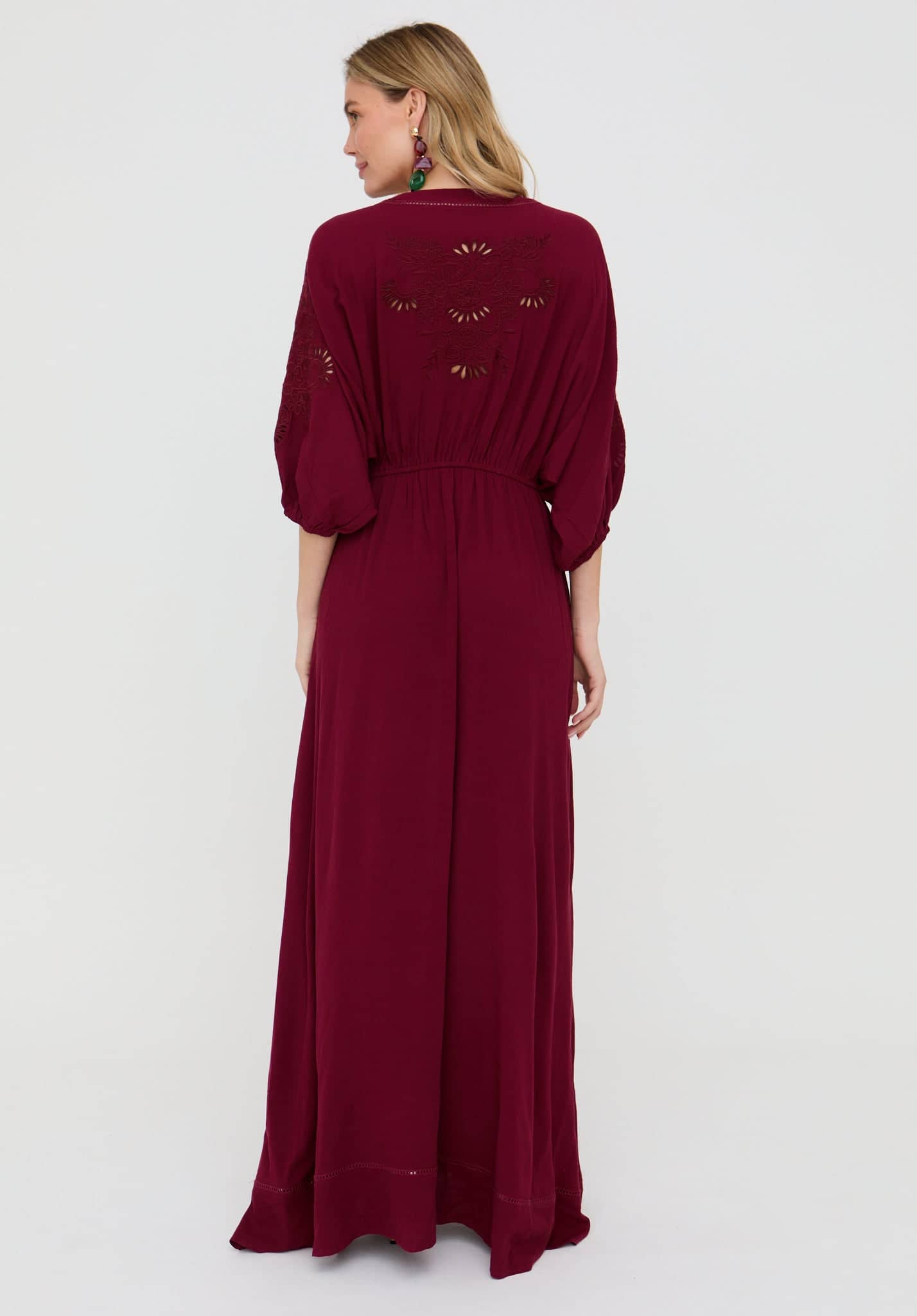 kaftan style evening dress Indian Kaftan Dress - Resort Wear & Luxury Loungewear - Ornamental Floral Paisley Slimming Border - Soft Moisture-Wicking - US 12