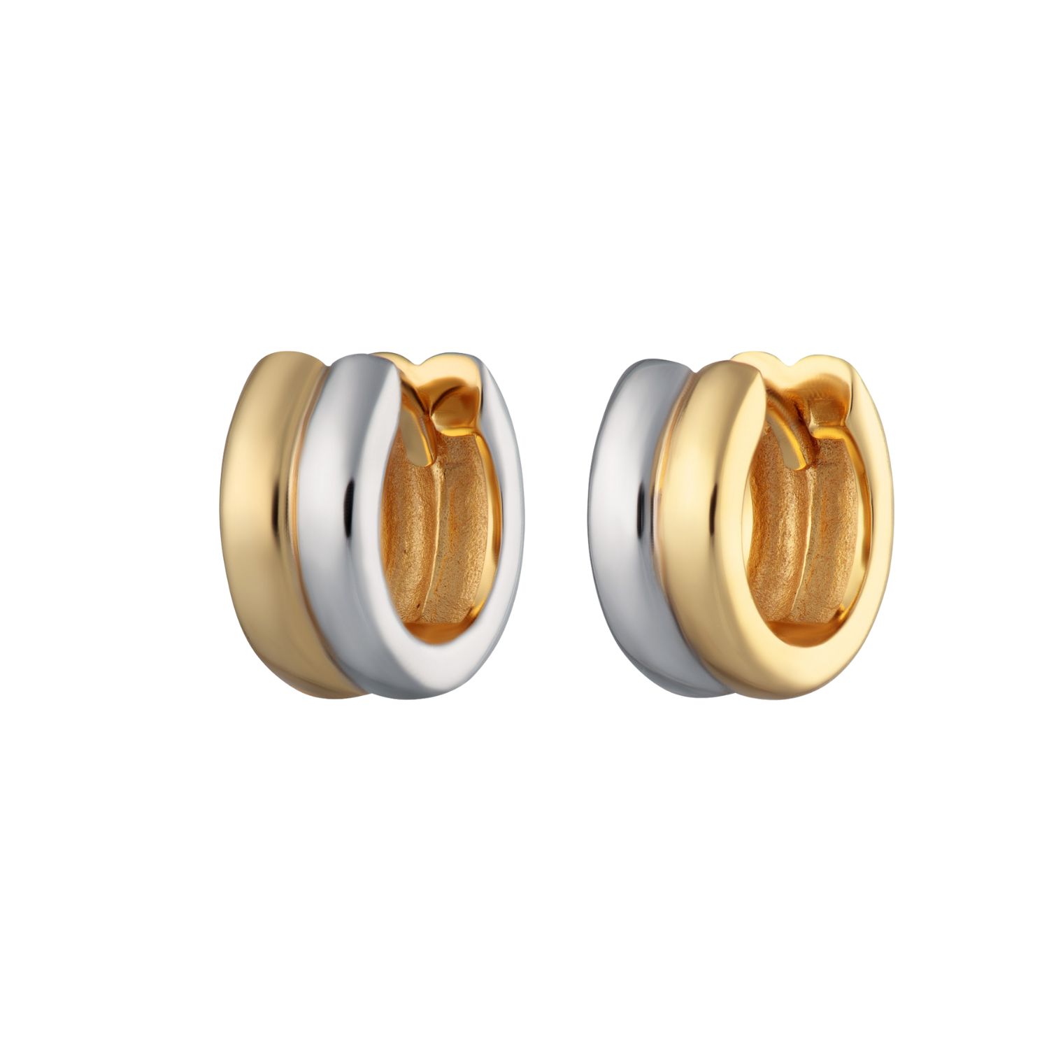 Scream Pretty Women's Silver / Gold Mixed Metal Huggie Earrings