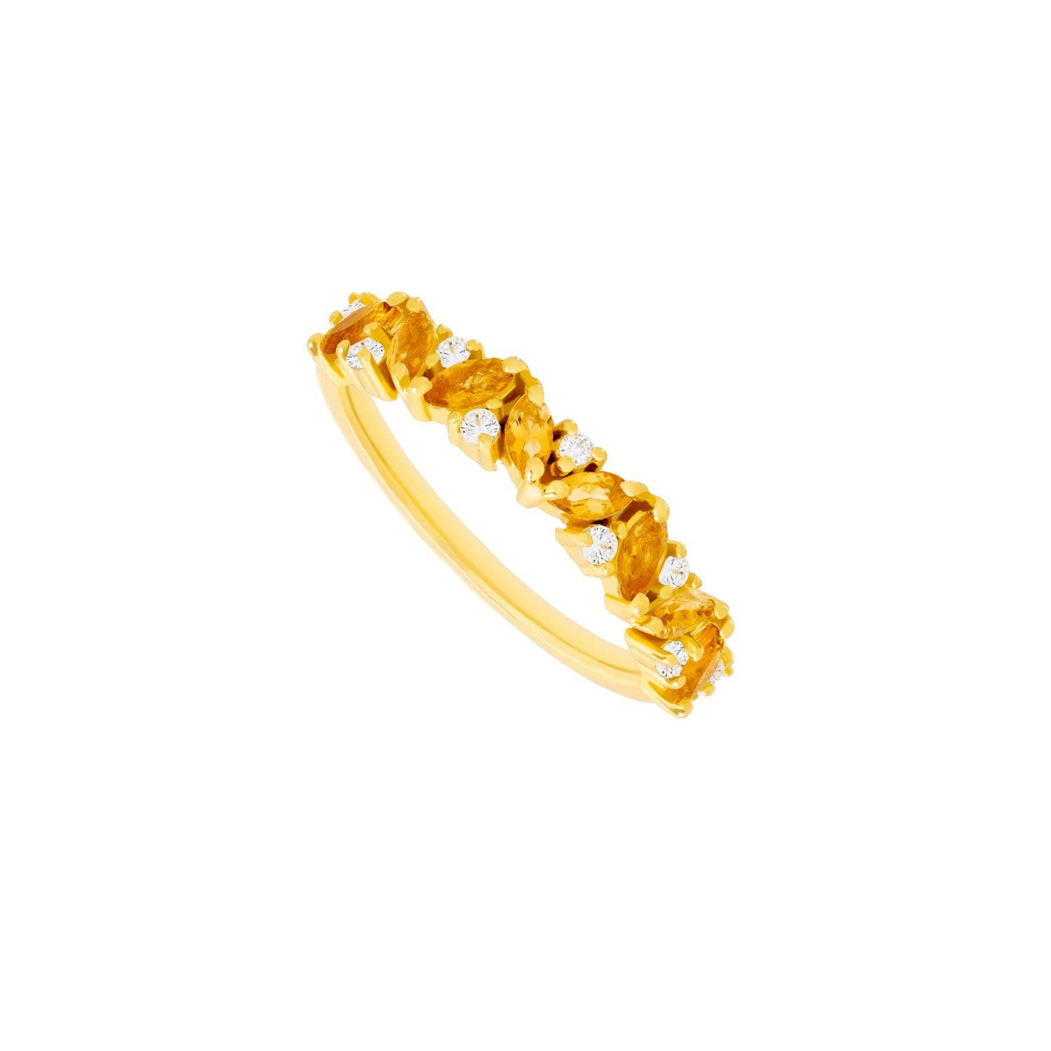 Women’s Yellow / Orange / Gold Birthstone Ring November Orange Goldplated Citrino Lavani Jewels