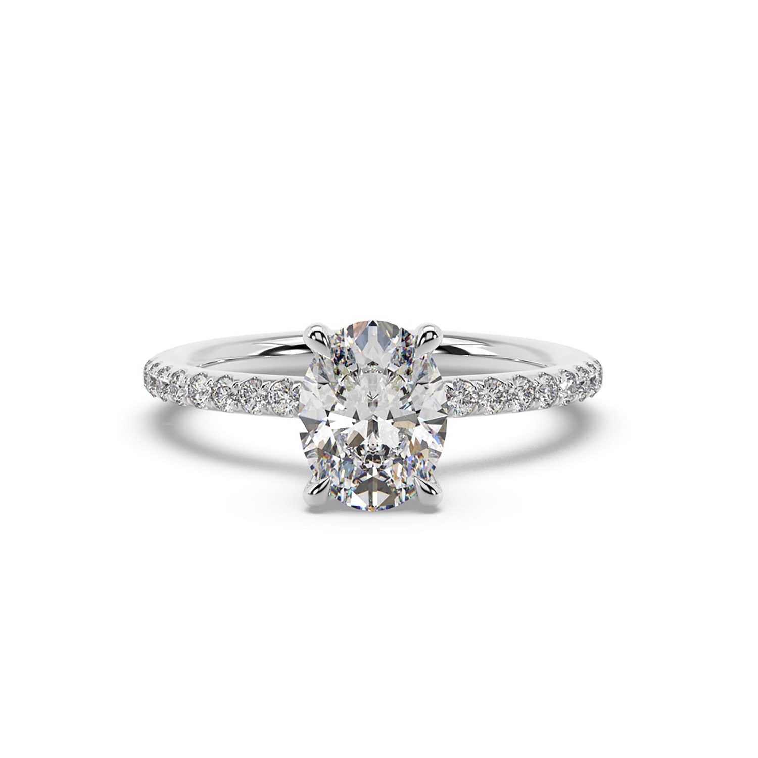 Artisan Women's Natural Lab Grown Diamond Designer Ring In White Gold