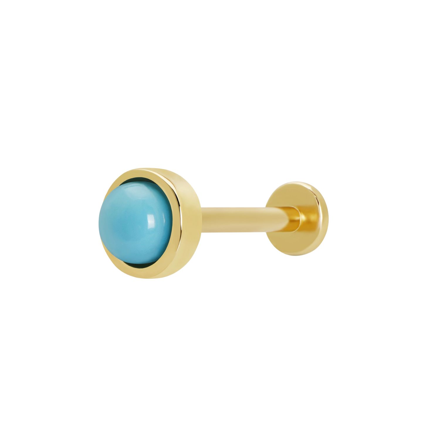 Scream Pretty Women's Gold Turquoise Cabochon Single Flat Back Earring In Gold