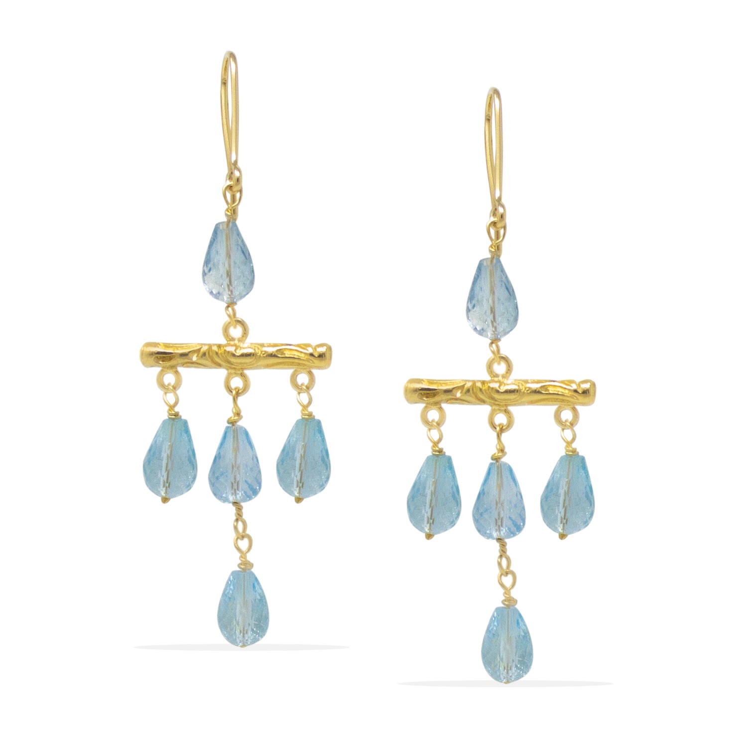 Women’s Gold / Blue Tiziana Gold Vermeil Blue Topaz Earrings Vintouch Italy