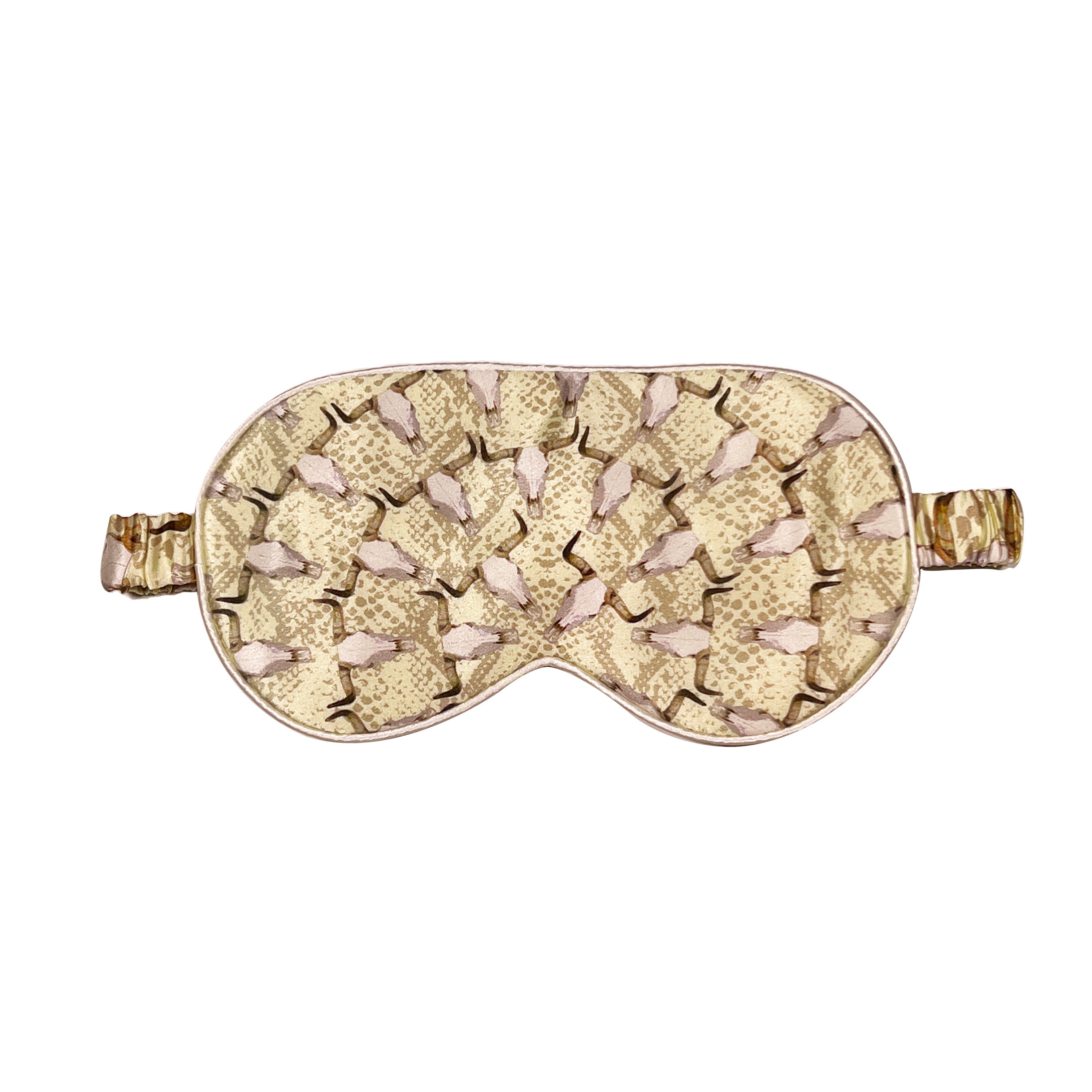 Henelle Women's Neutrals / Gold / White Death Valley Silk Sleep Mask In Gold/white