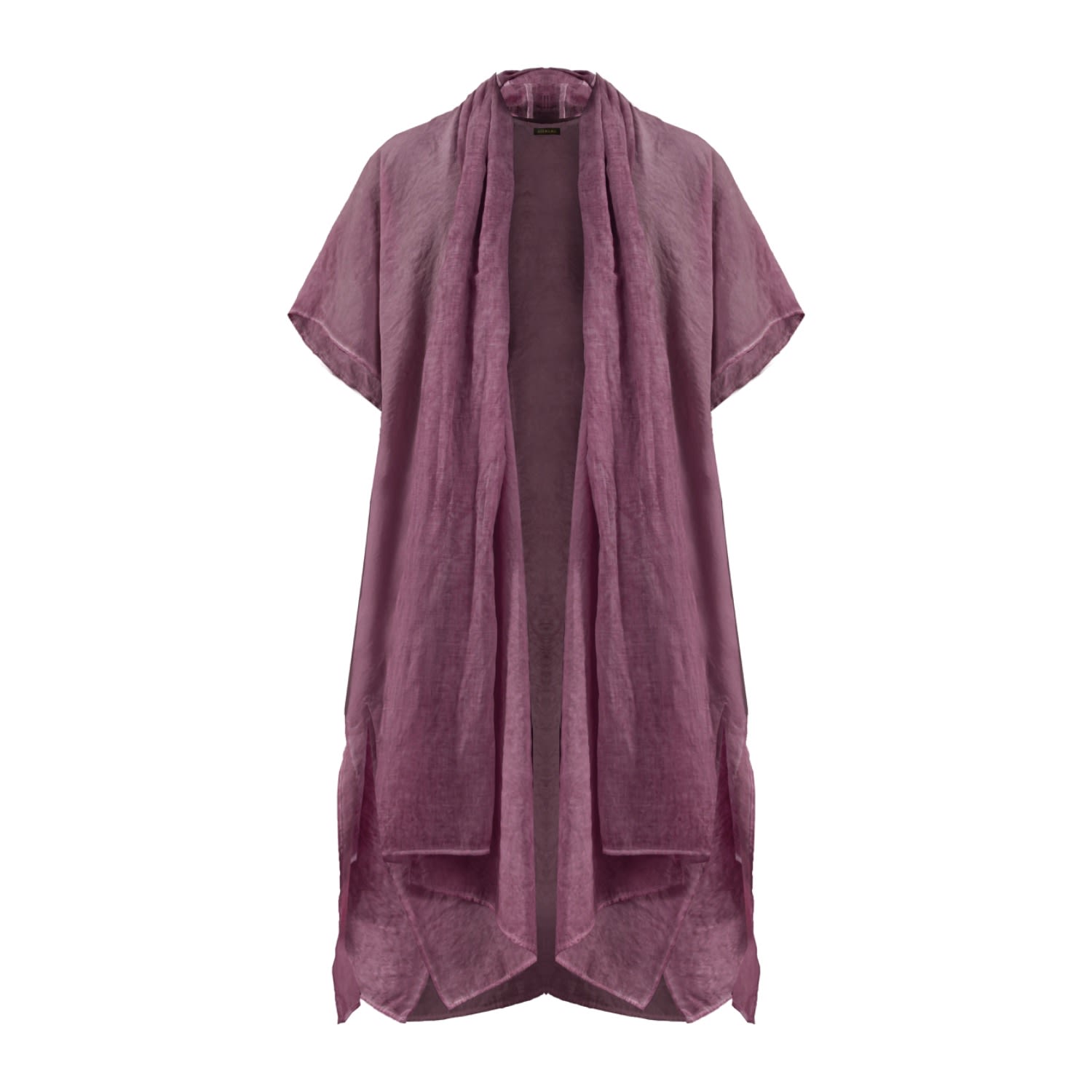 Zhenabia Women's Pink / Purple Shawl Kimono Cherry Red Unisex Hooded Kimono In Multi
